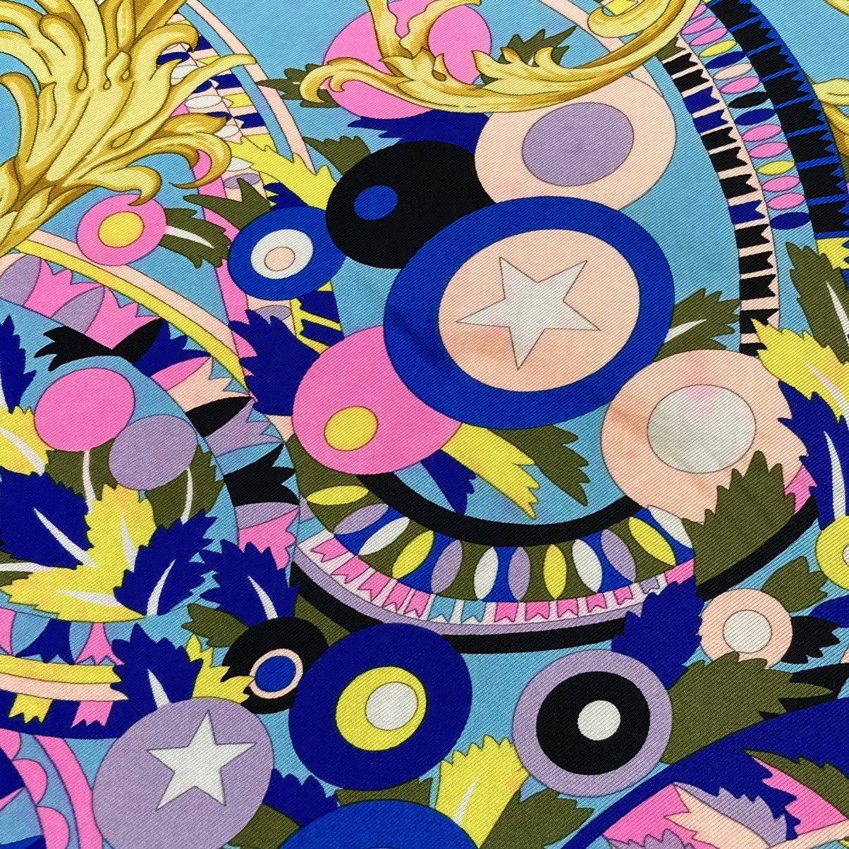Versace Versace blue stars floral silk scarf Size ONE SIZE - 8 Thumbnail