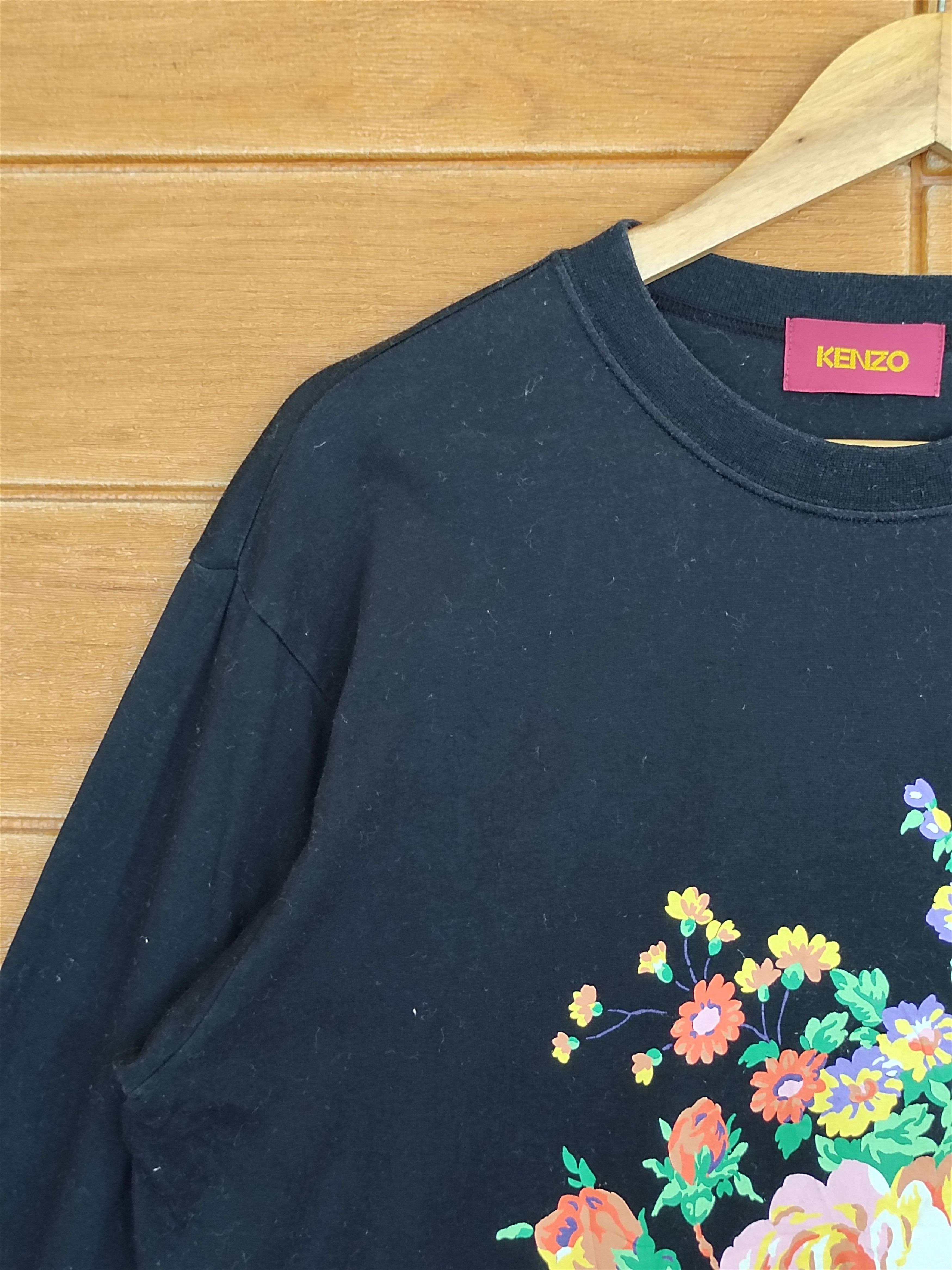 Kenzo Vintage 90s Kenzo Floral Longsleeve T-Shirt Size US M / EU 48-50 / 2 - 6 Thumbnail