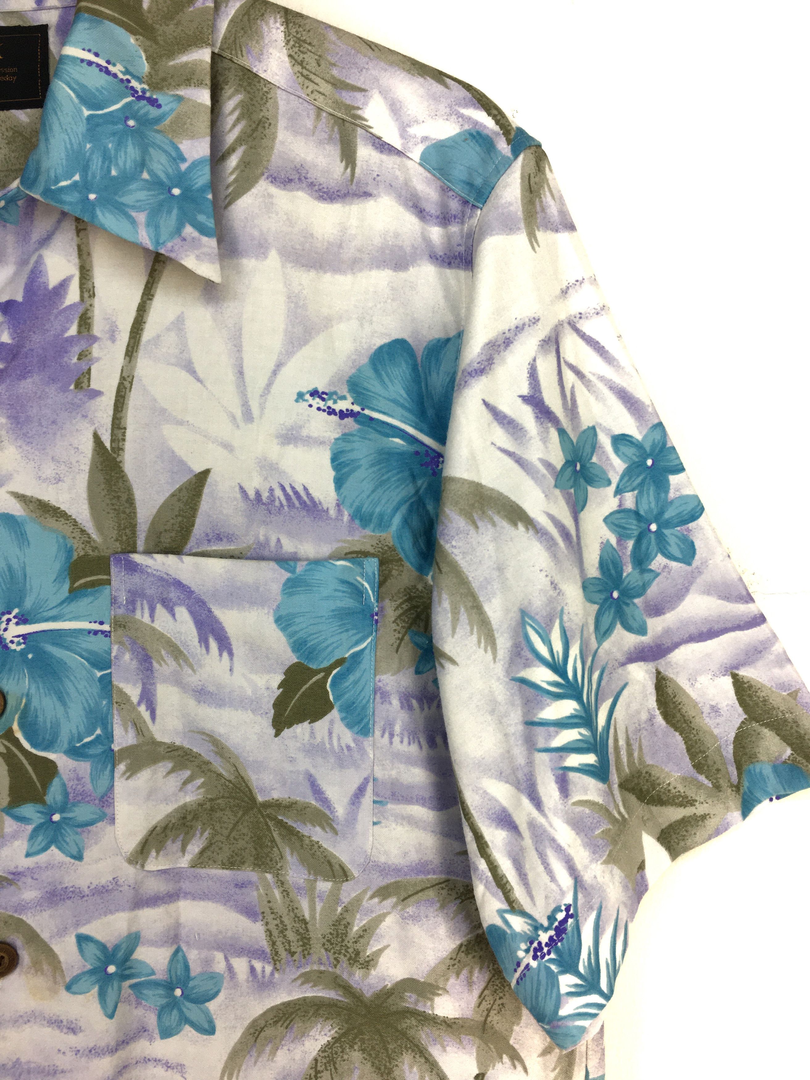 Vintage Vintage VOX Hibiscus Coconut Trees Hawaiian Shirt Size US S / EU 44-46 / 1 - 3 Thumbnail