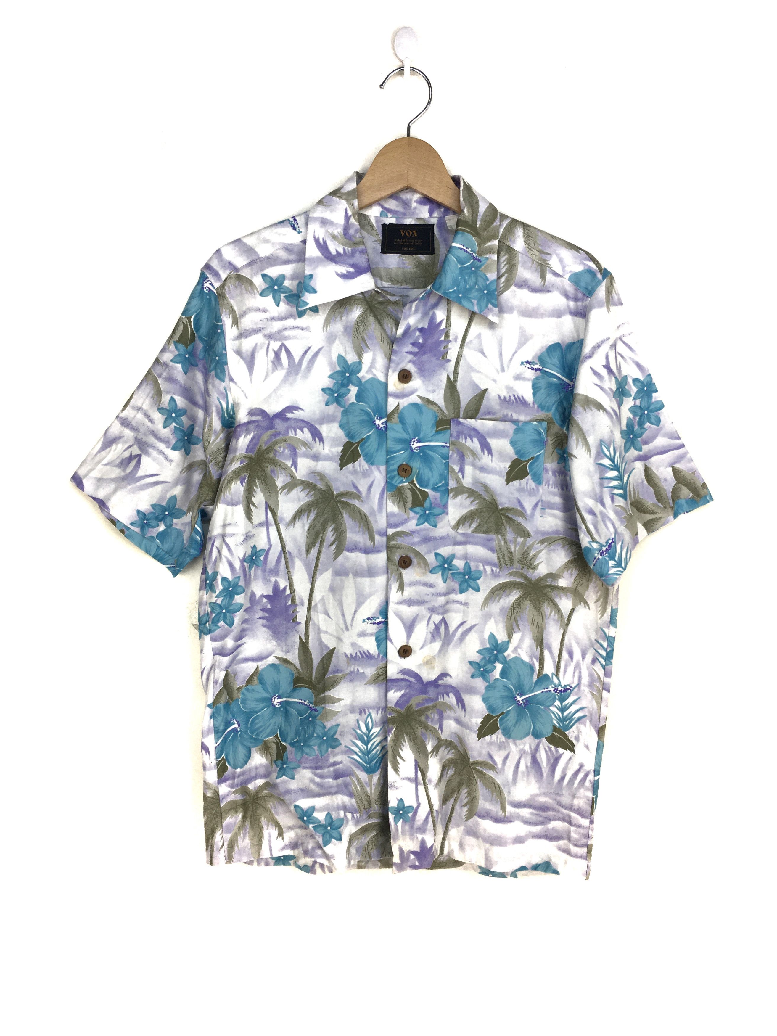 Vintage Vintage VOX Hibiscus Coconut Trees Hawaiian Shirt Size US S / EU 44-46 / 1 - 1 Thumbnail
