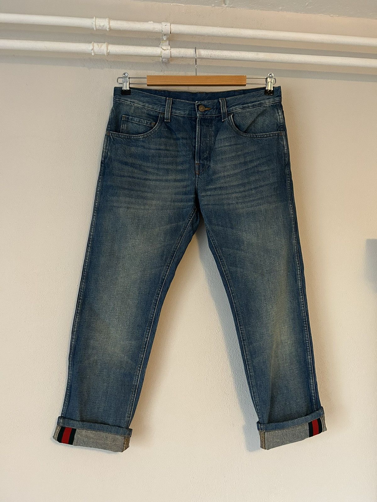 Blue Denim Jeans with Web Details