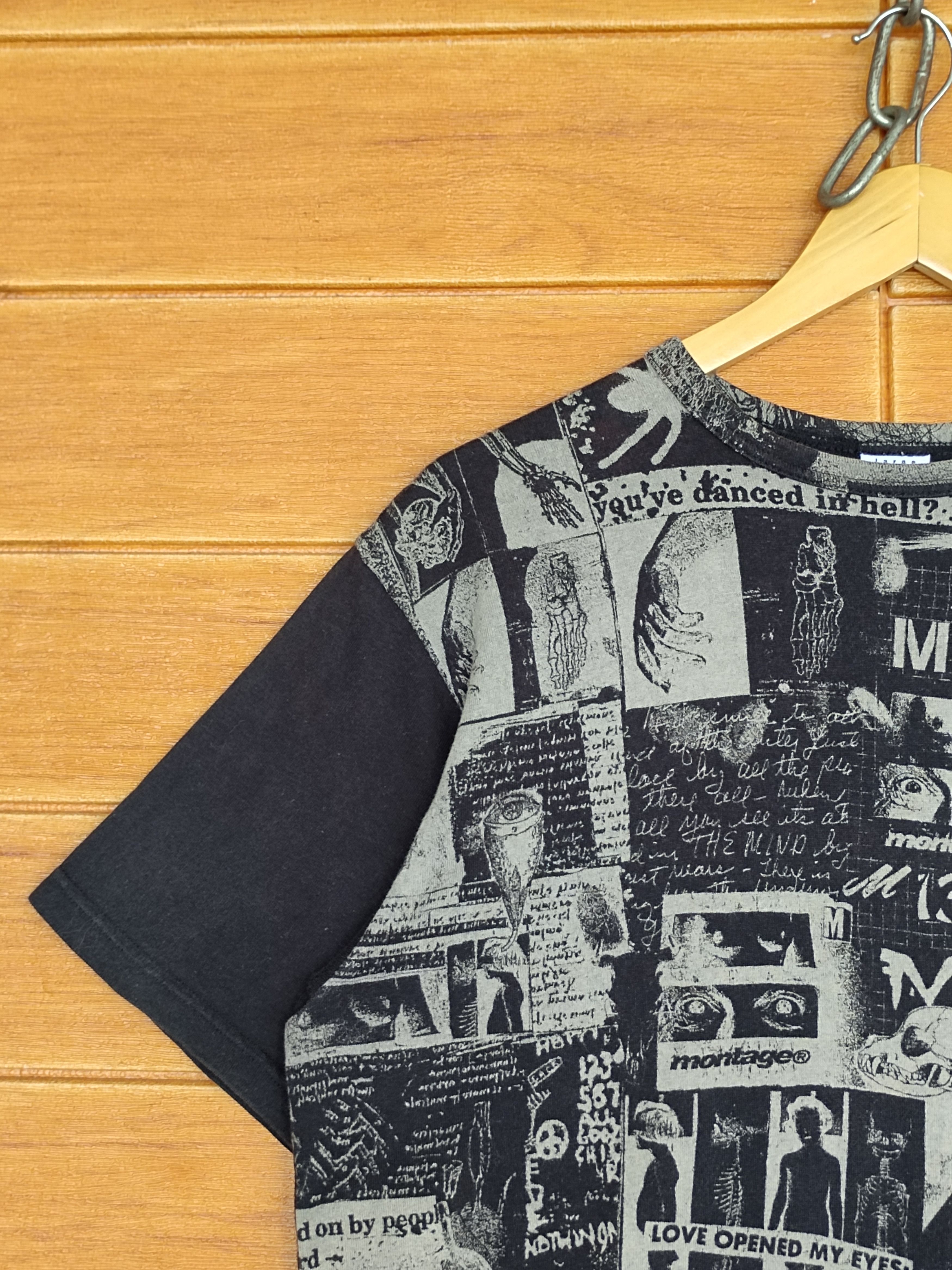 Japanese Brand Vintage MONTAGE Fullprint T-Shirt Size US L / EU 52-54 / 3 - 4 Thumbnail