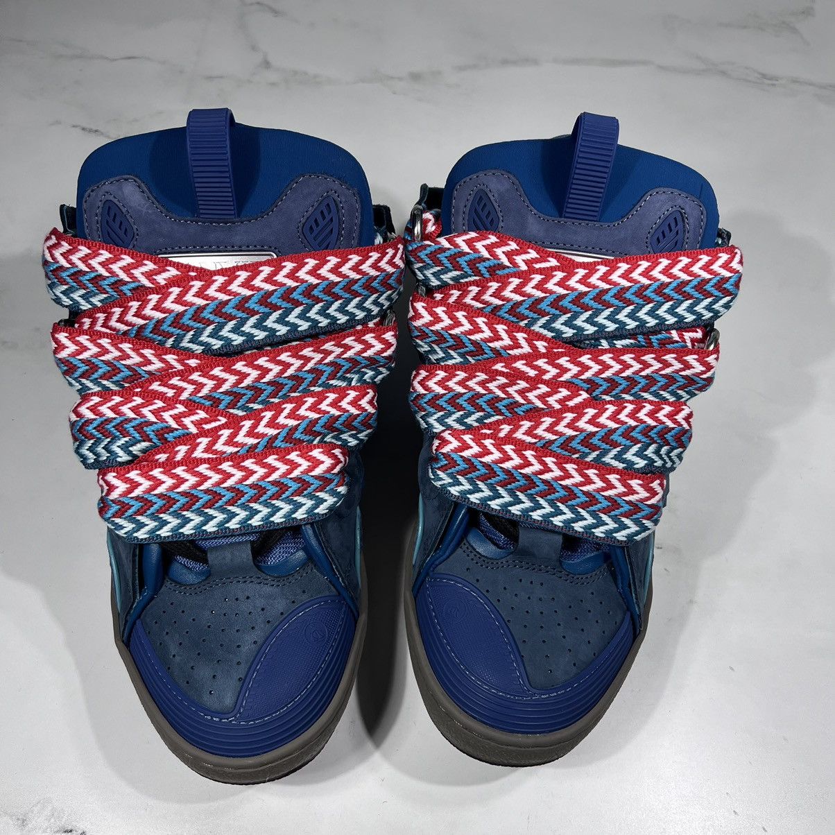 Lanvin Lanvin Curb Blue Suede Leather Low Top Sneakers Size US 9 / EU 42 - 3 Thumbnail