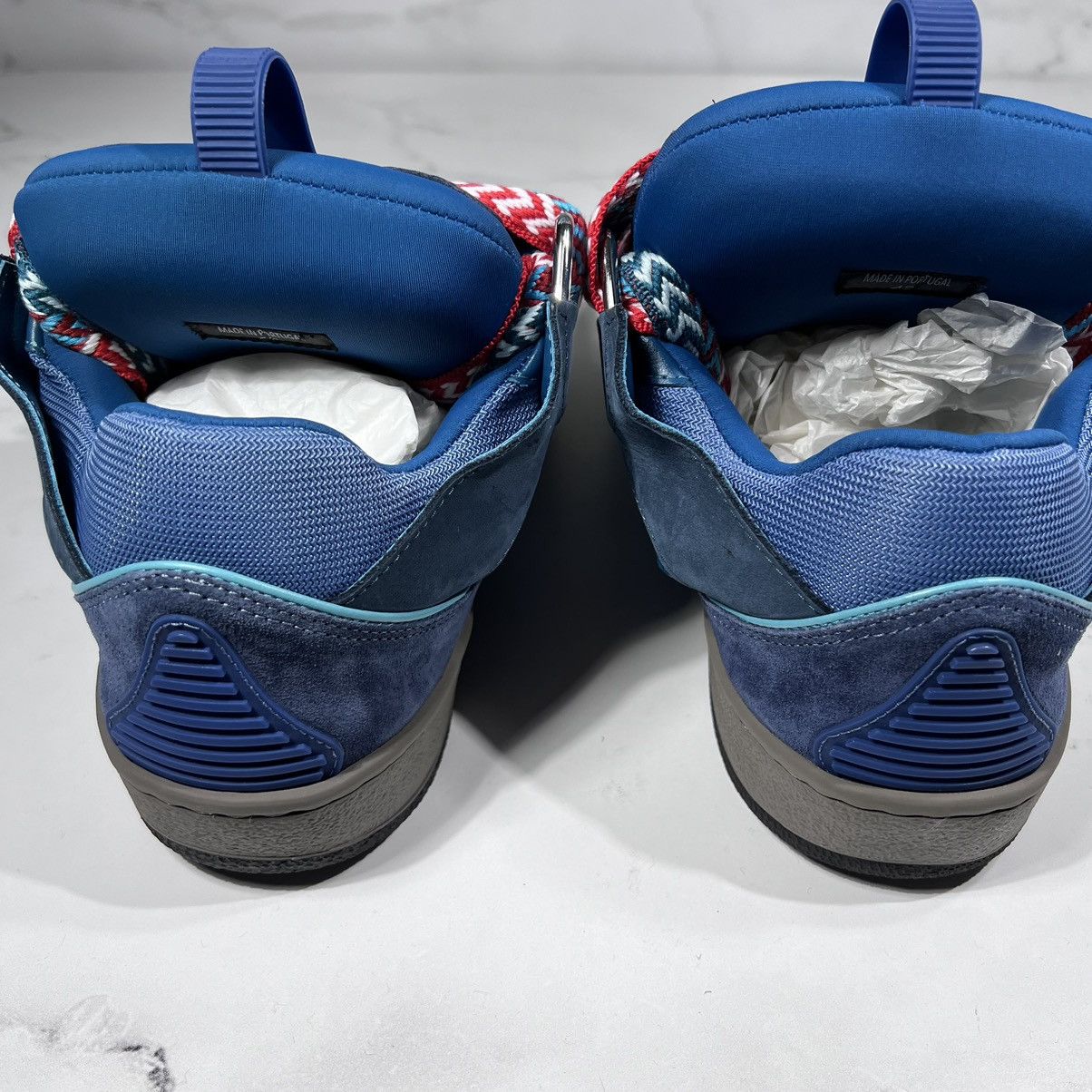 Lanvin Lanvin Curb Blue Suede Leather Low Top Sneakers Size US 9 / EU 42 - 4 Thumbnail