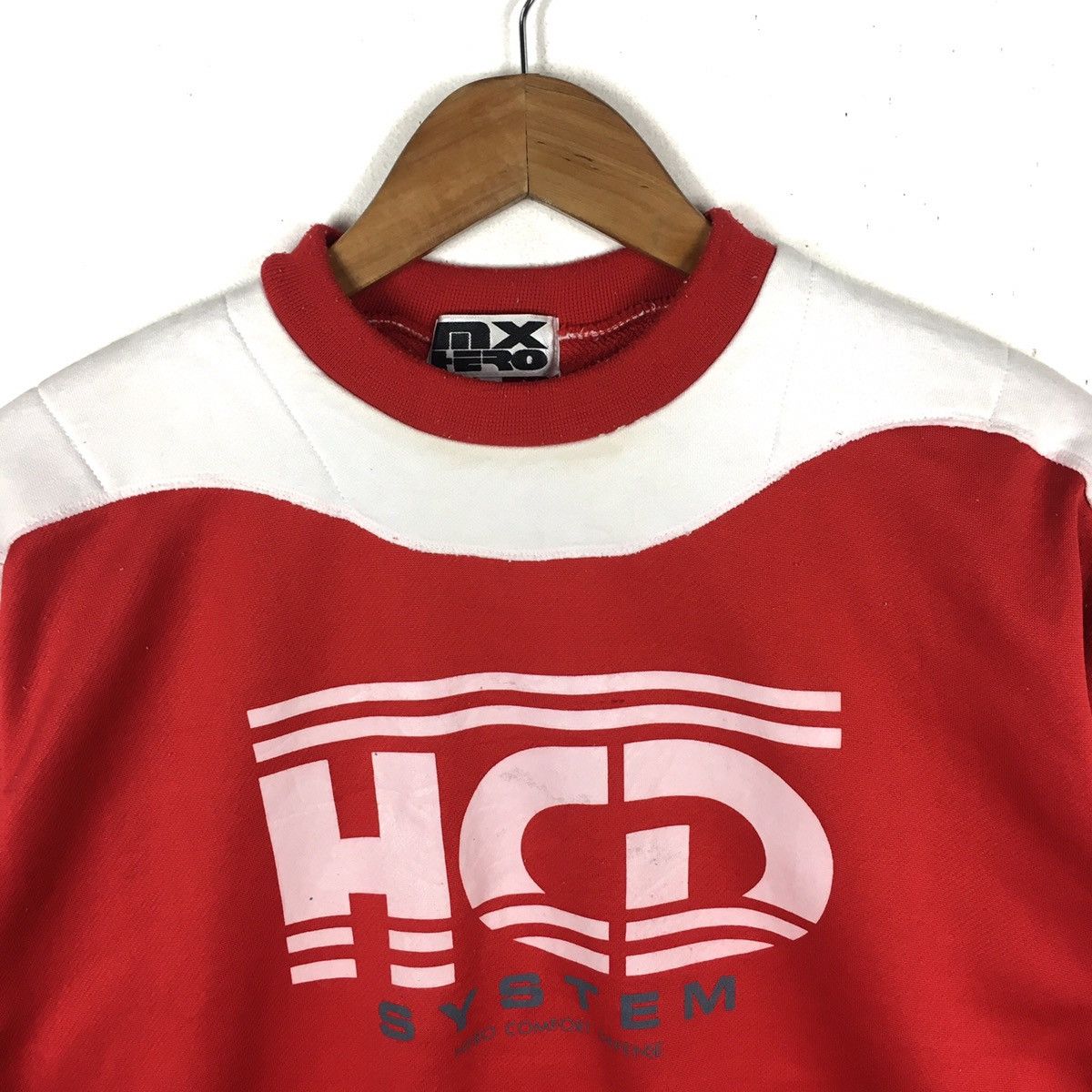 Vintage Vintage HCD SYSTEM MX Hero Red Thick White Red Sweatshirt Size US L / EU 52-54 / 3 - 2 Thumbnail