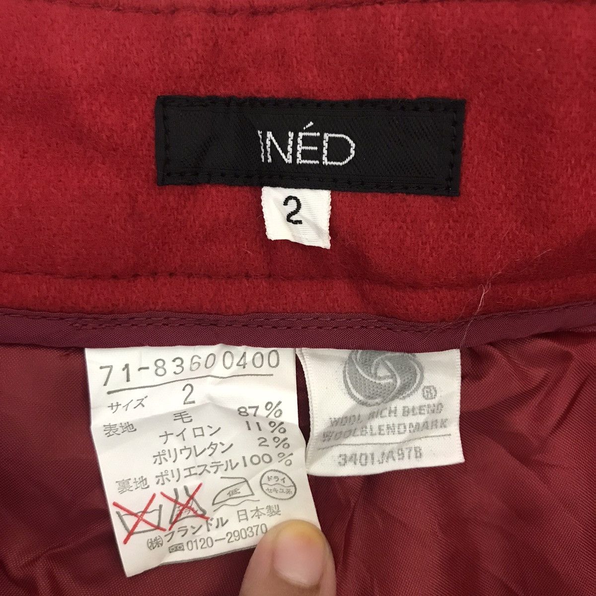 Yohji Yamamoto INED By YOHJI YAMAMOTO Y’s Japanese Brand Wool Red Trousers Size US 26 / EU 42 - 3 Thumbnail
