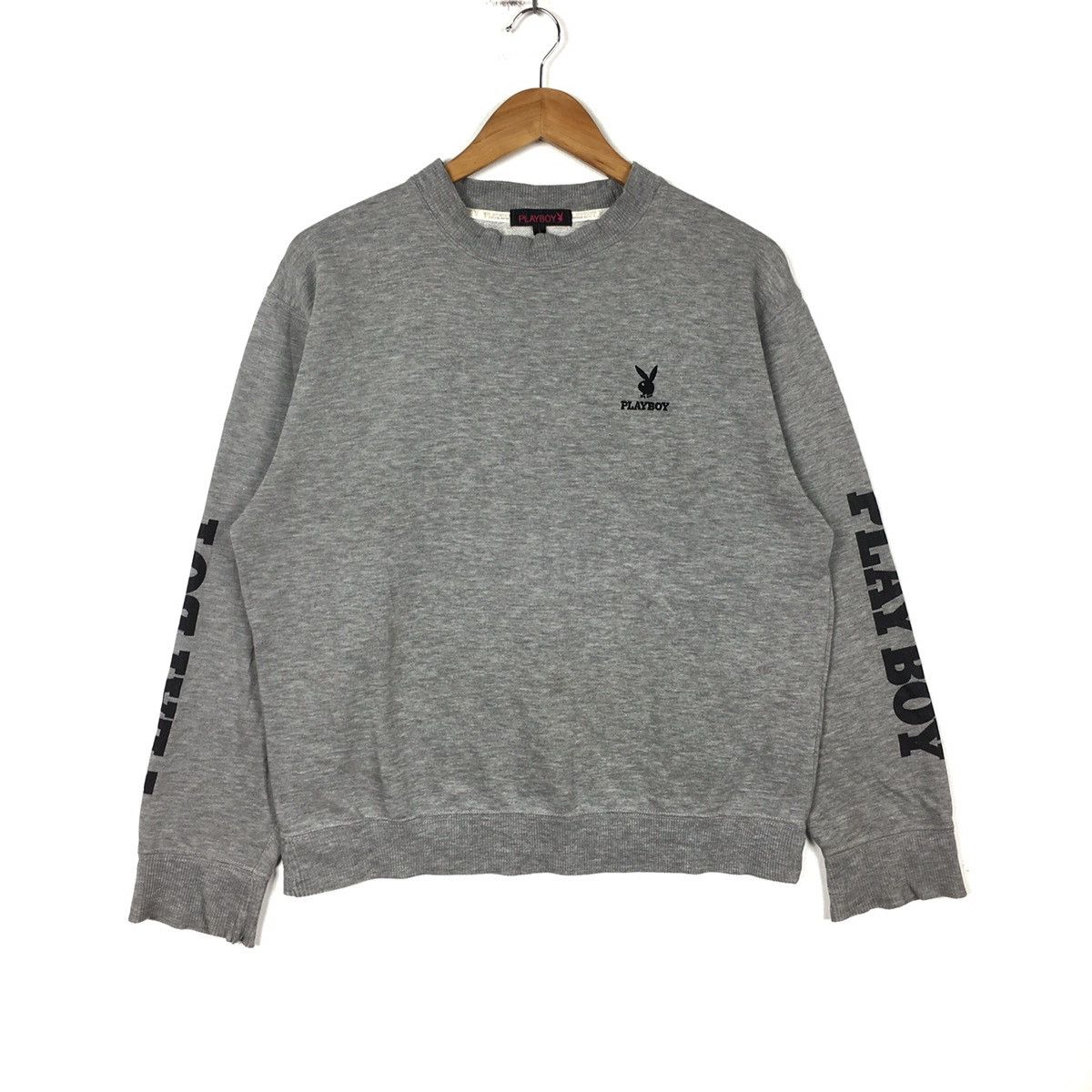Playboy Vintage 90s PLAYBOY BIG BUNNY Magazine Grey Sweatshirt Size US L / EU 52-54 / 3 - 3 Thumbnail