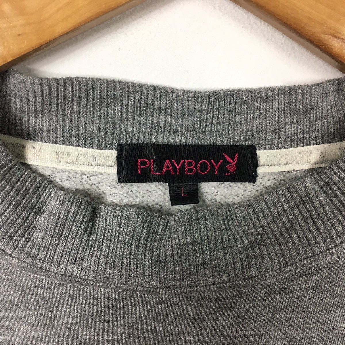 Playboy Vintage 90s PLAYBOY BIG BUNNY Magazine Grey Sweatshirt Size US L / EU 52-54 / 3 - 4 Thumbnail