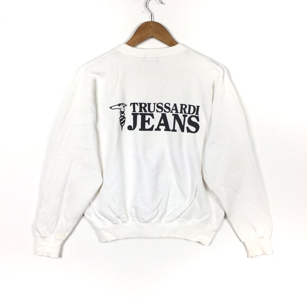 Trussardi TRUSSARDI JEANS ICONIC Italy Embroidered White Sweatshirt Size US XL / EU 56 / 4 - 1 Thumbnail