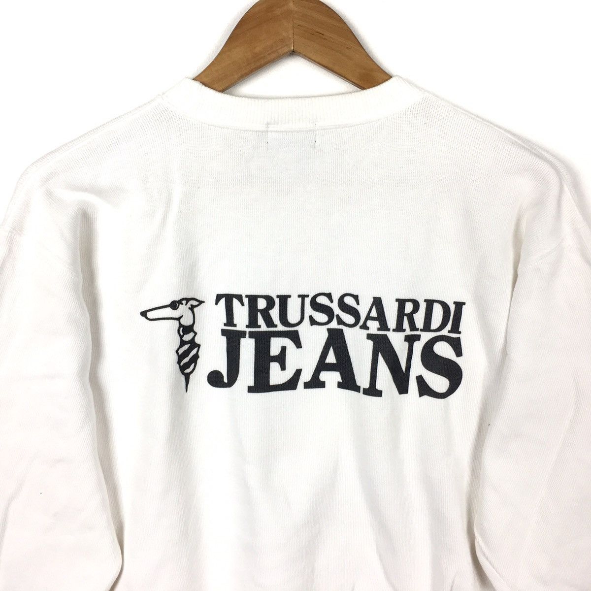 Trussardi TRUSSARDI JEANS ICONIC Italy Embroidered White Sweatshirt Size US XL / EU 56 / 4 - 2 Thumbnail