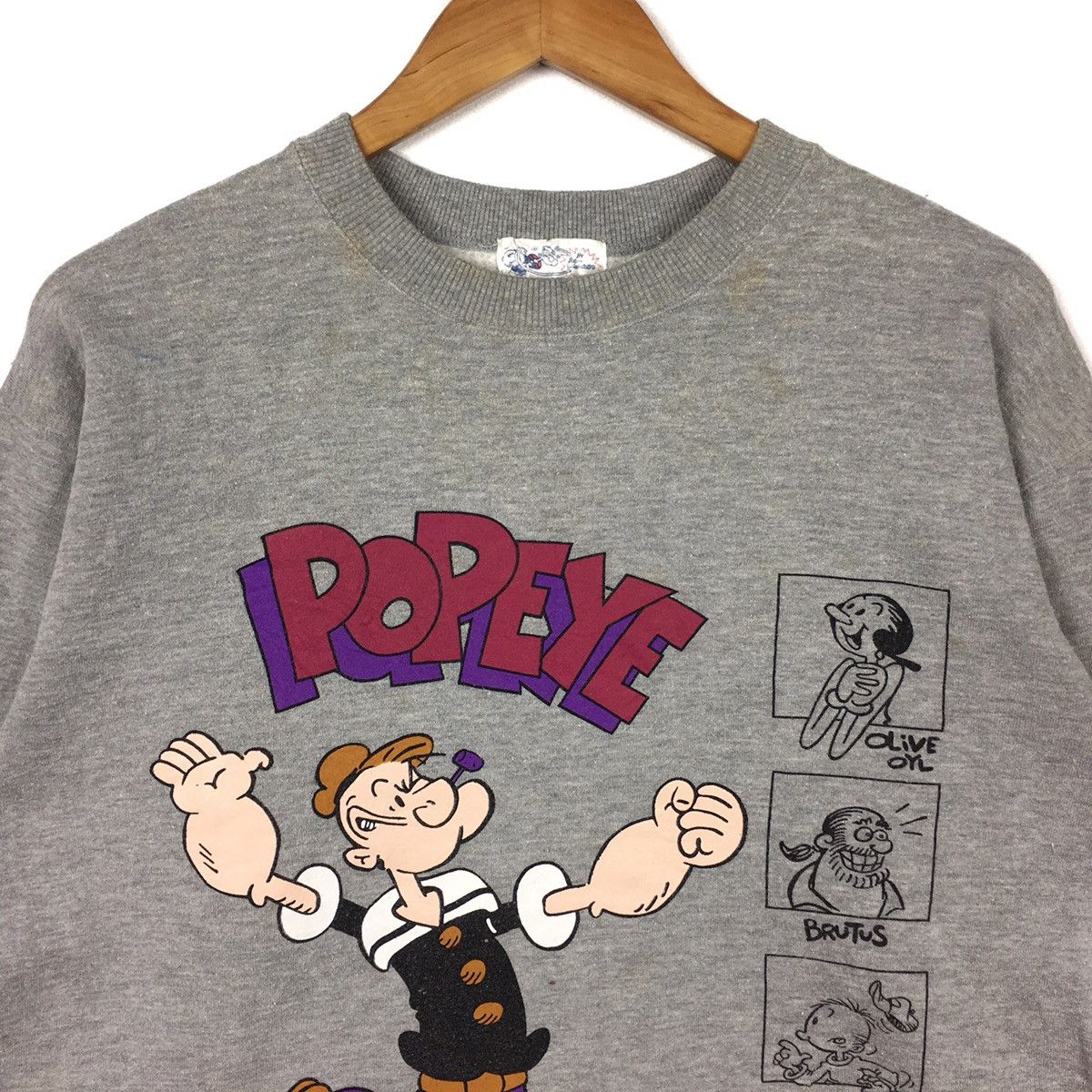 Vintage 90s POPEYE THE SAILORMAN King Feature Disney Sweatshirt Size US M / EU 48-50 / 2 - 2 Thumbnail