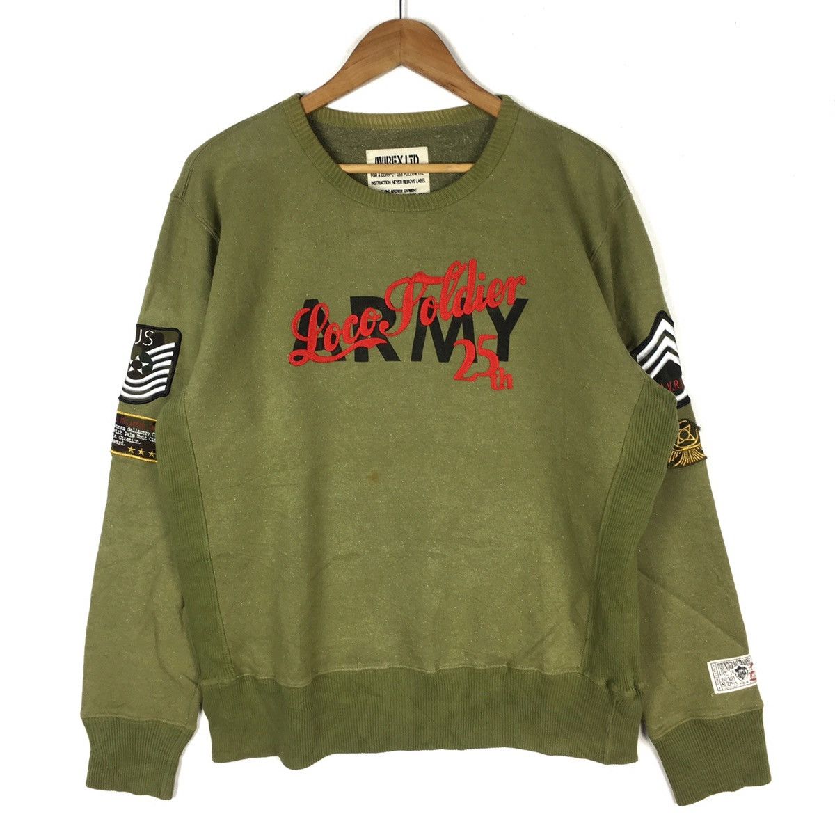 Avirex AVIREX USA ARMY Loco Soldier 25th Green Sweatshirt Size US XL / EU 56 / 4 - 1 Thumbnail