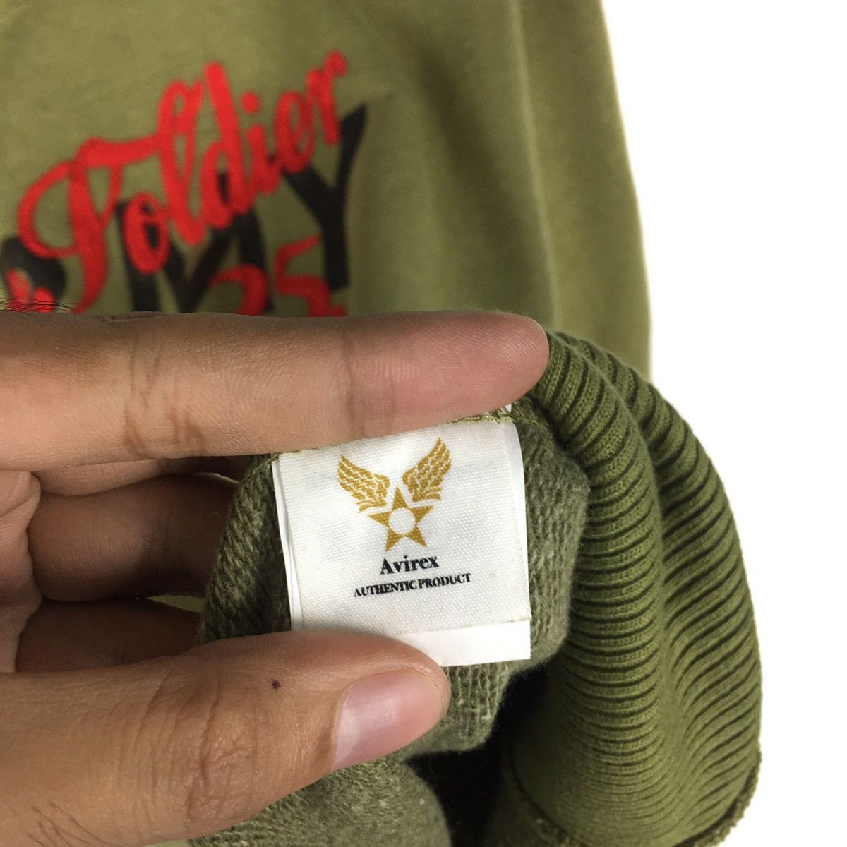 Avirex AVIREX USA ARMY Loco Soldier 25th Green Sweatshirt Size US XL / EU 56 / 4 - 4 Thumbnail