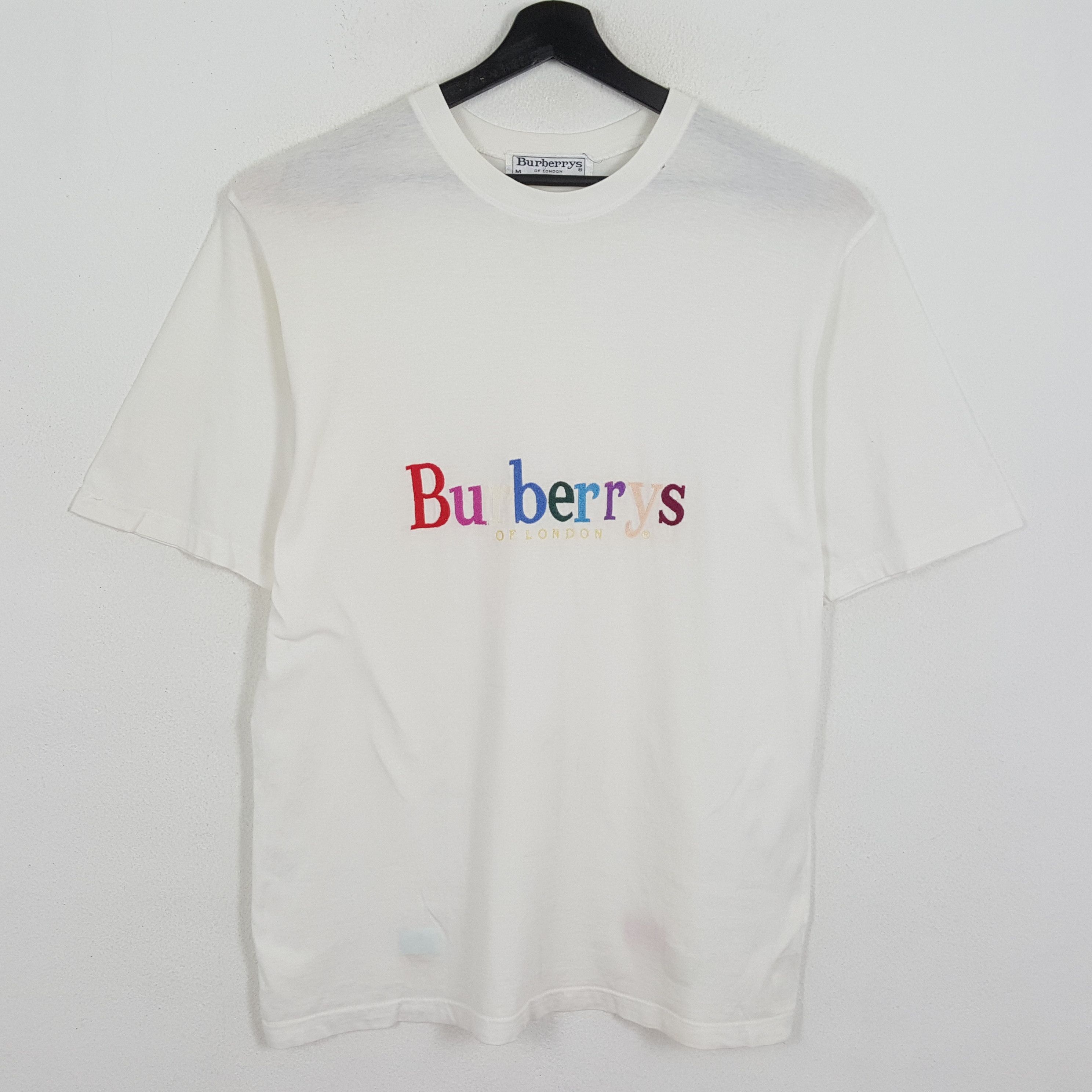 Burberry BURBERRYS Embroidery Colourful Design Vintage Tshirt Size US L / EU 52-54 / 3 - 1 Thumbnail
