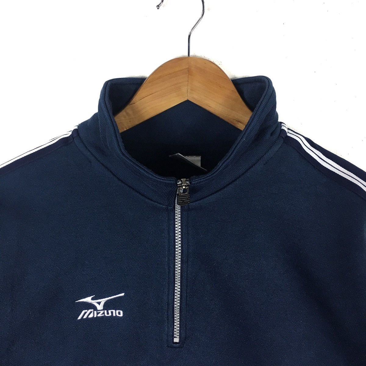 Mizuno MIZUNO Sport Side Tape Half Zipper Blue Sweatshirt Size US XL / EU 56 / 4 - 2 Thumbnail