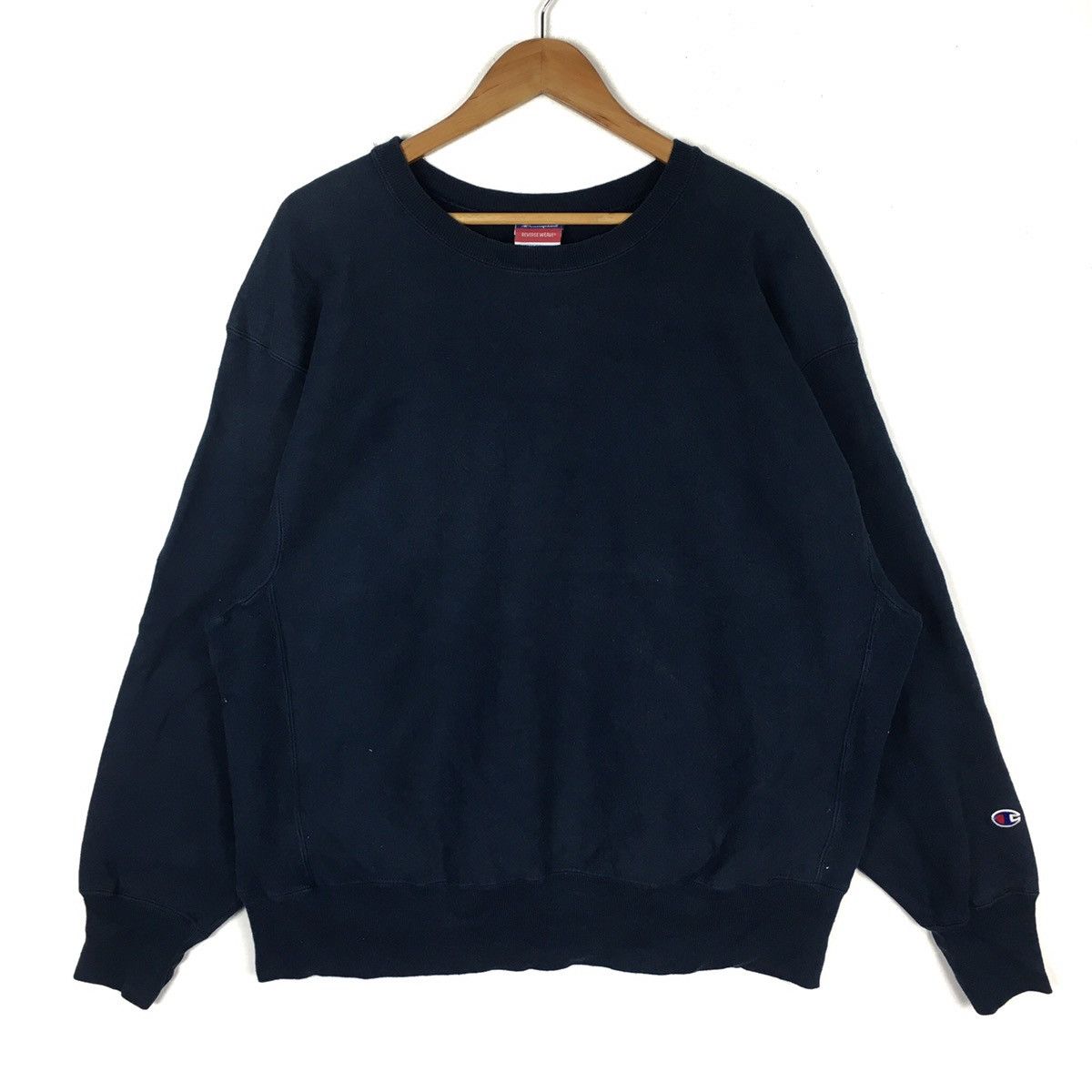 Champion Vintage CHAMPION REVERSE WEAVE Plain Usa Blue Sweatshirt Size US XL / EU 56 / 4 - 1 Thumbnail