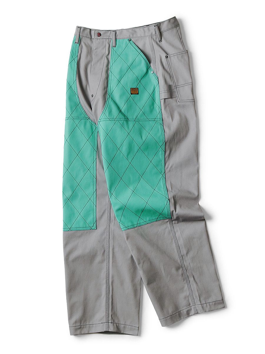 image of Kapital Canvas W Knee 2Tone Rookie Painter Pants in Turqouise/Grey, Men's (Size 34)