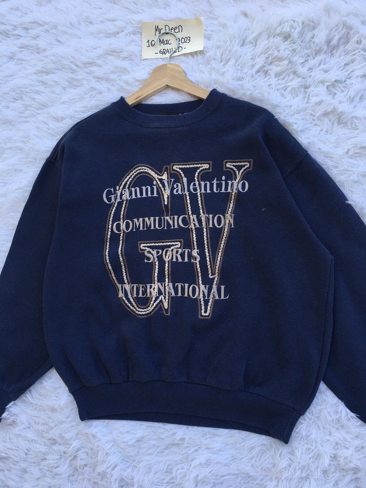 Gianni Valentino Rare Vintage Gianni Valentino Big Logo Spellout Sweater Size US L / EU 52-54 / 3 - 4 Thumbnail