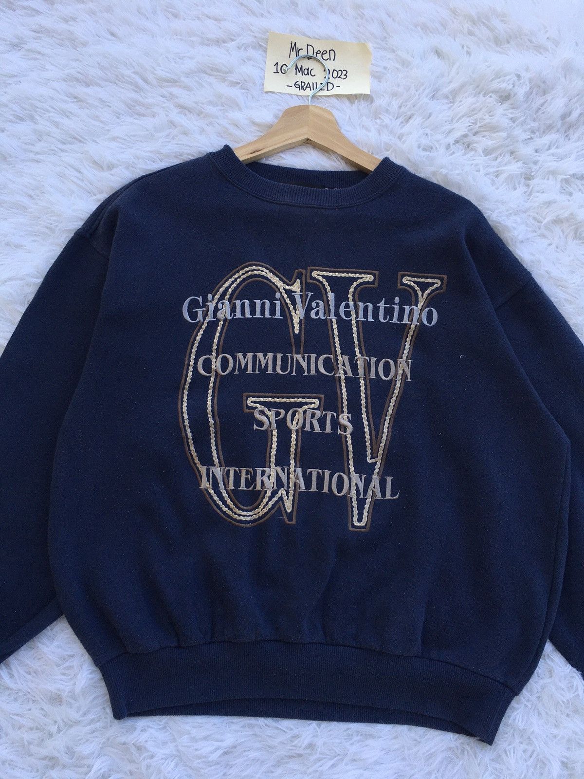 Gianni Valentino Rare Vintage Gianni Valentino Big Logo Spellout Sweater Size US L / EU 52-54 / 3 - 5 Thumbnail