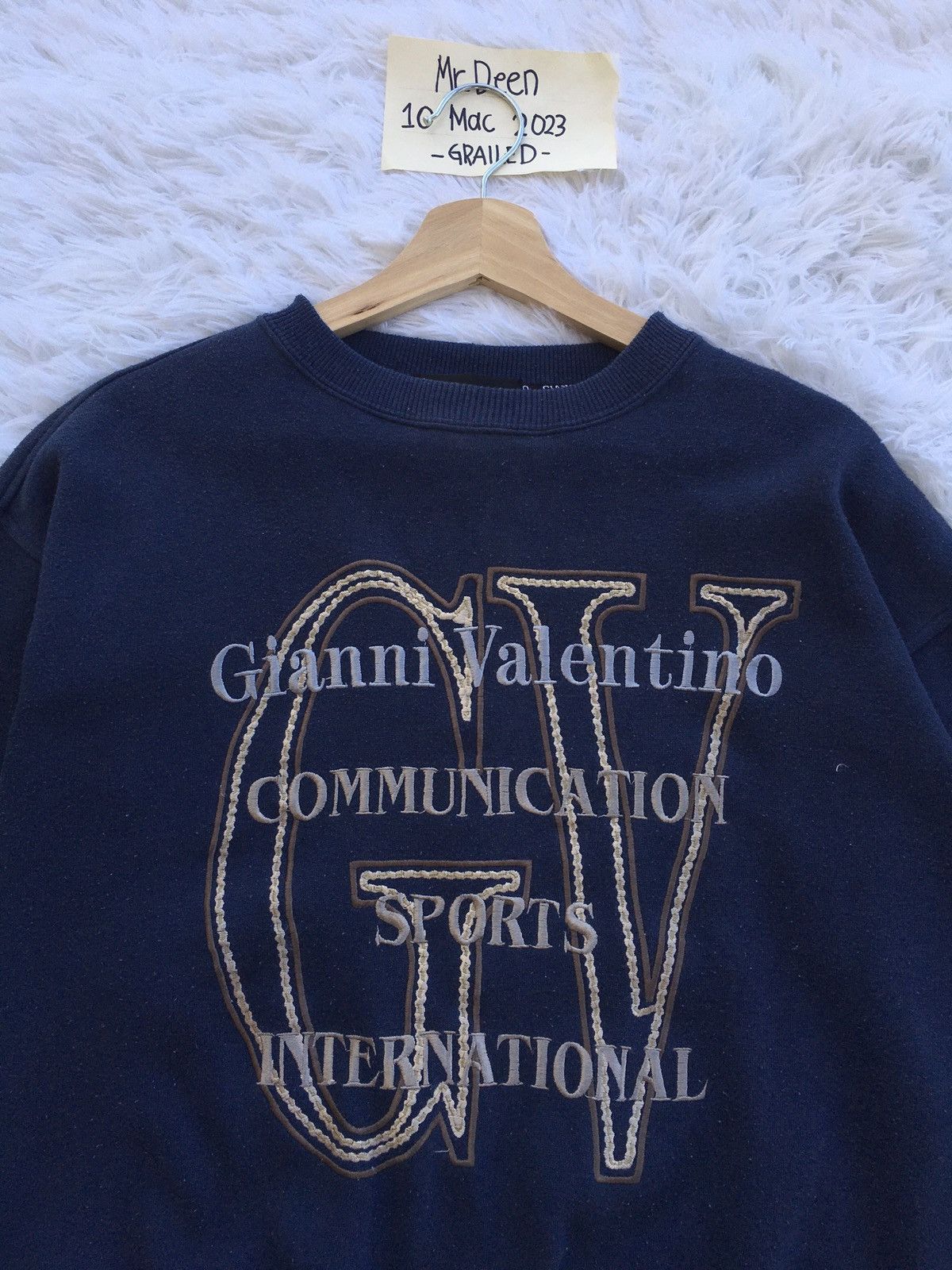 Gianni Valentino Rare Vintage Gianni Valentino Big Logo Spellout Sweater Size US L / EU 52-54 / 3 - 6 Thumbnail