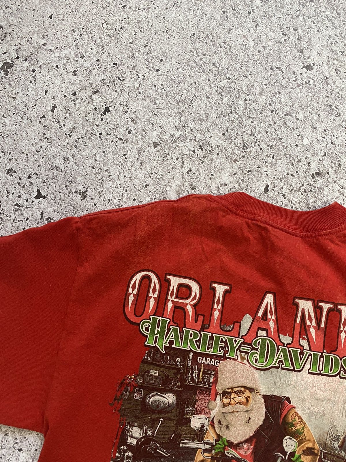 Band Tees × Harley Davidson × Vintage Vintage Santa Claus On Bike Harley Davidson Orlando T-shirt Size US M / EU 48-50 / 2 - 13 Thumbnail