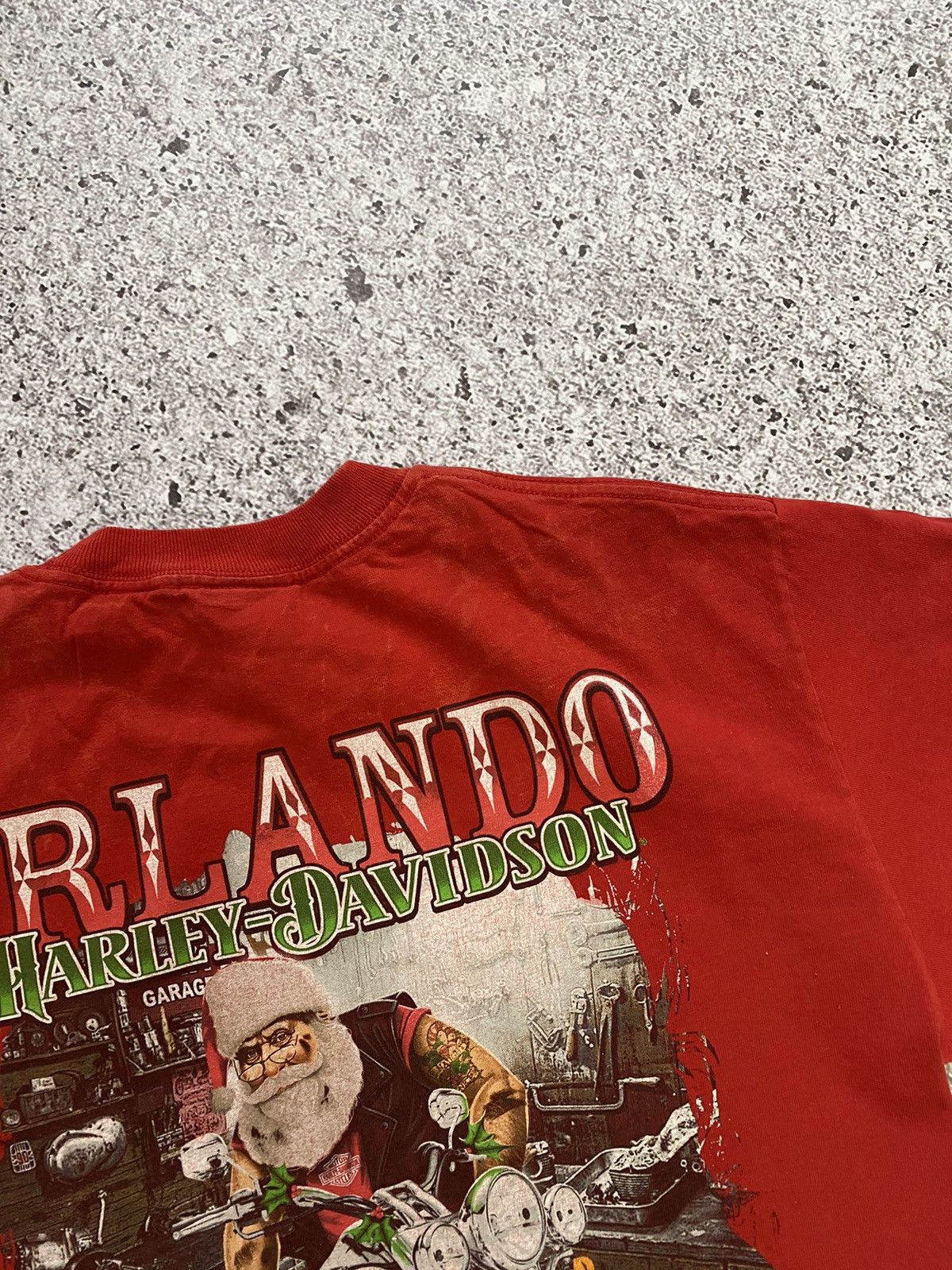 Band Tees × Harley Davidson × Vintage Vintage Santa Claus On Bike Harley Davidson Orlando T-shirt Size US M / EU 48-50 / 2 - 14 Thumbnail