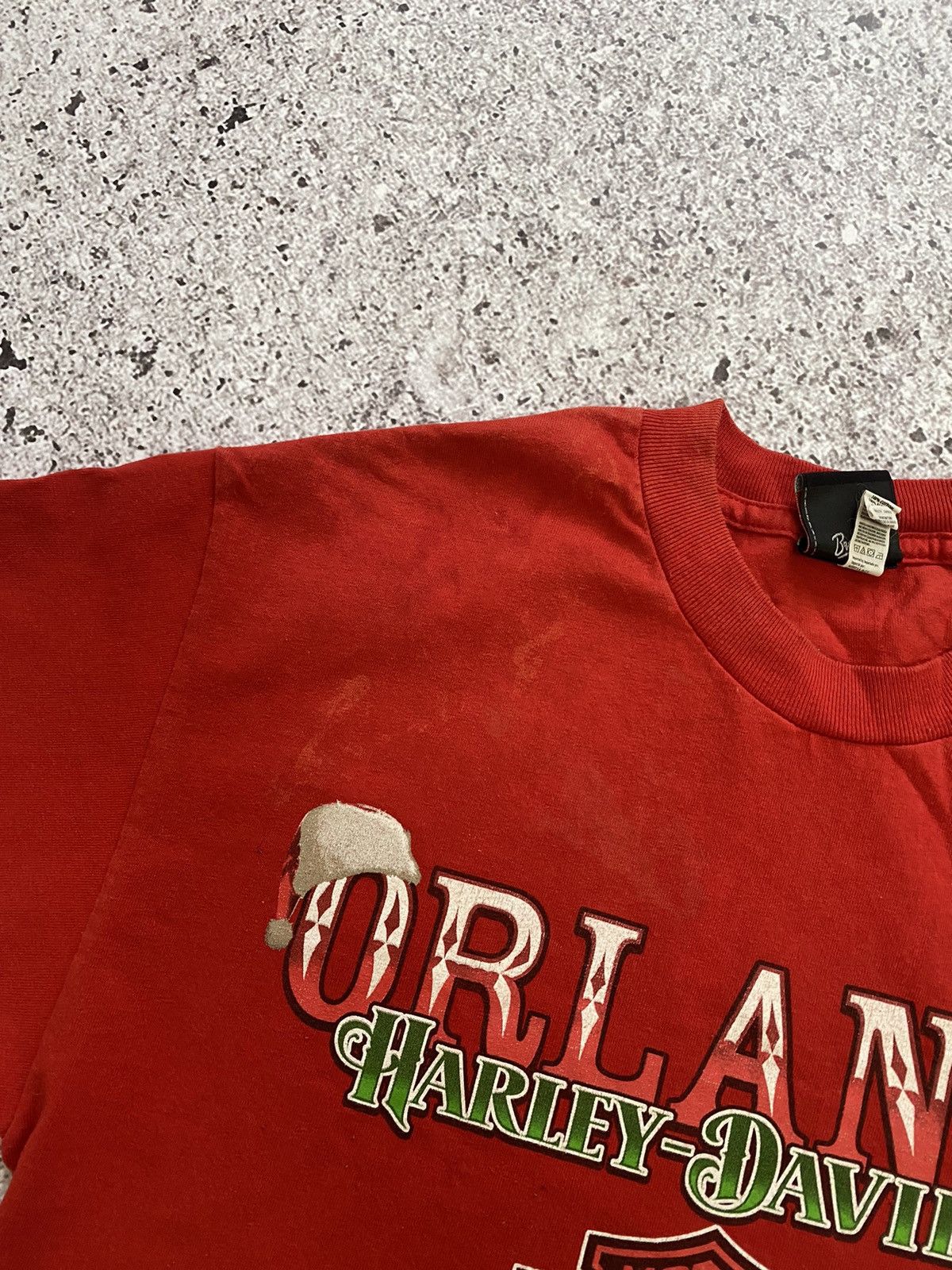 Band Tees × Harley Davidson × Vintage Vintage Santa Claus On Bike Harley Davidson Orlando T-shirt Size US M / EU 48-50 / 2 - 11 Thumbnail