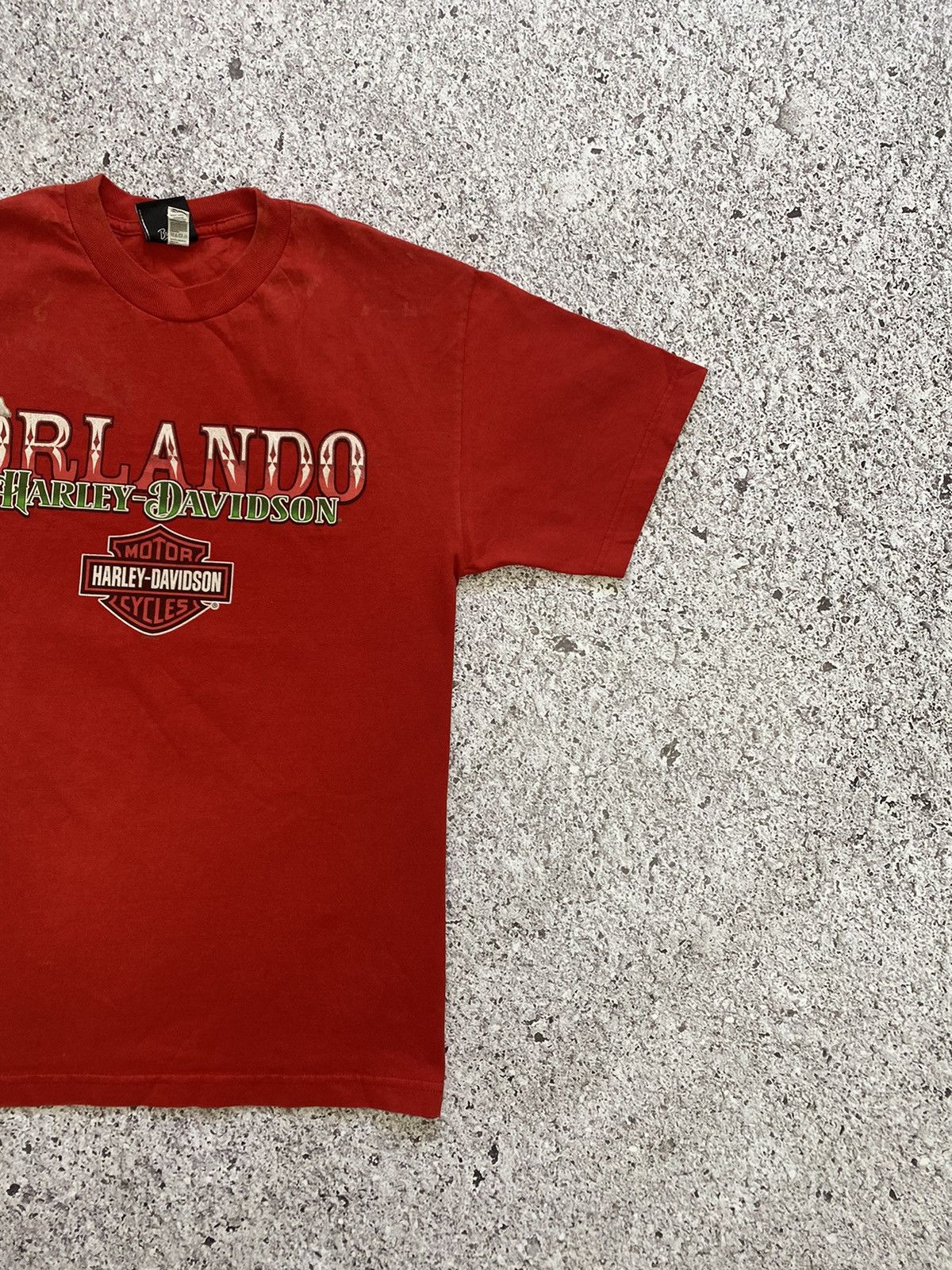 Band Tees × Harley Davidson × Vintage Vintage Santa Claus On Bike Harley Davidson Orlando T-shirt Size US M / EU 48-50 / 2 - 6 Thumbnail