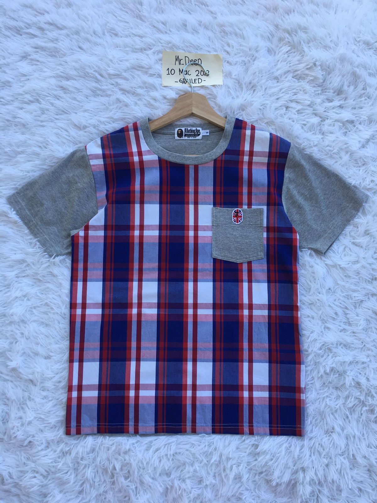 Bape Bape Check Union Jack Pocket Tee Size US S / EU 44-46 / 1 - 1 Thumbnail