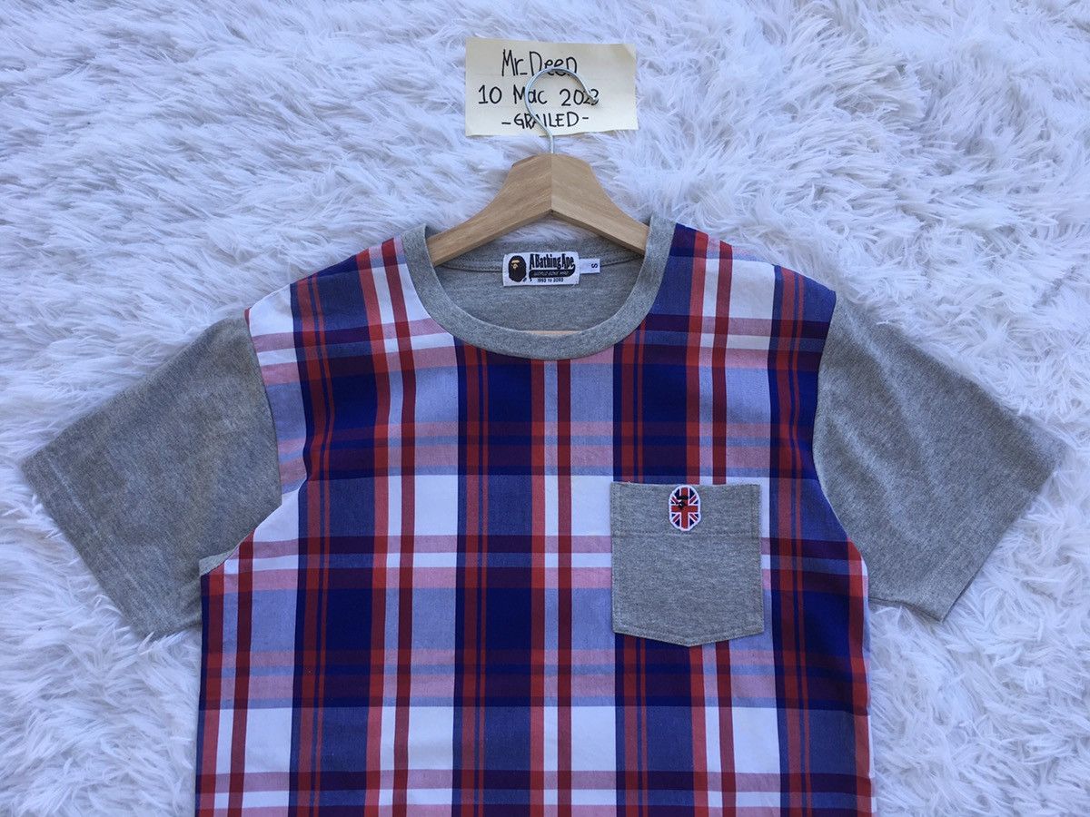 Bape Bape Check Union Jack Pocket Tee Size US S / EU 44-46 / 1 - 5 Thumbnail