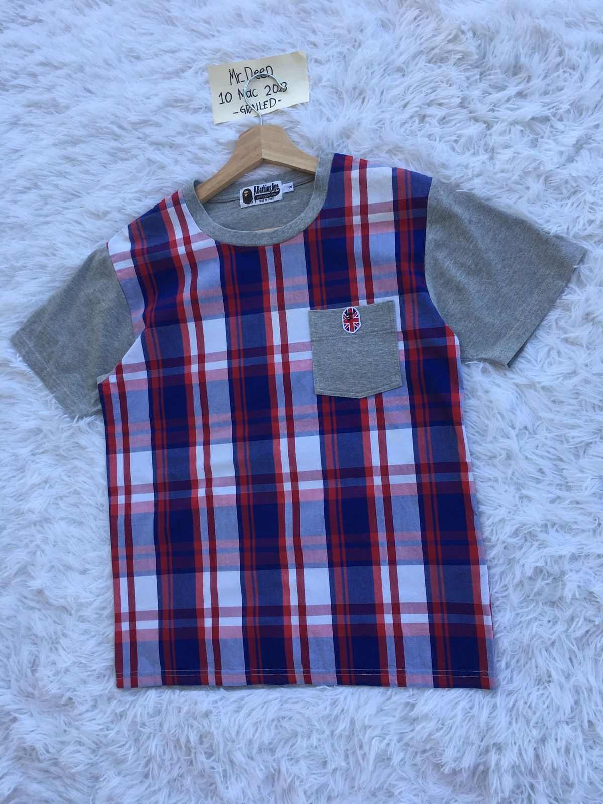 Bape Bape Check Union Jack Pocket Tee Size US S / EU 44-46 / 1 - 3 Thumbnail