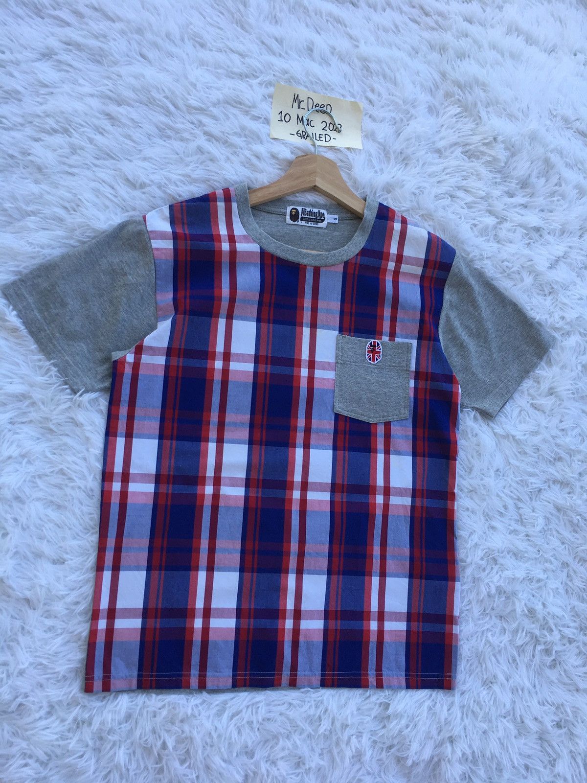 Bape Bape Check Union Jack Pocket Tee Size US S / EU 44-46 / 1 - 2 Thumbnail