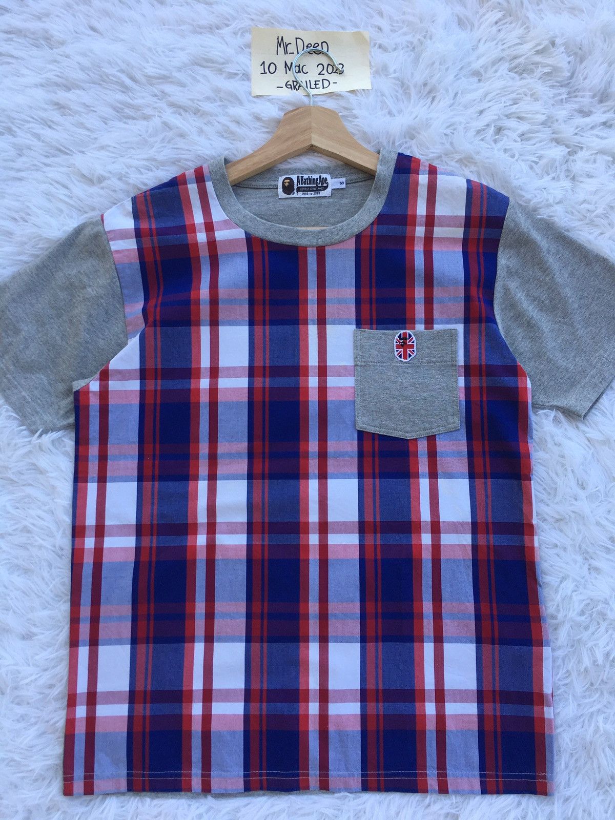 Bape Bape Check Union Jack Pocket Tee Size US S / EU 44-46 / 1 - 4 Thumbnail