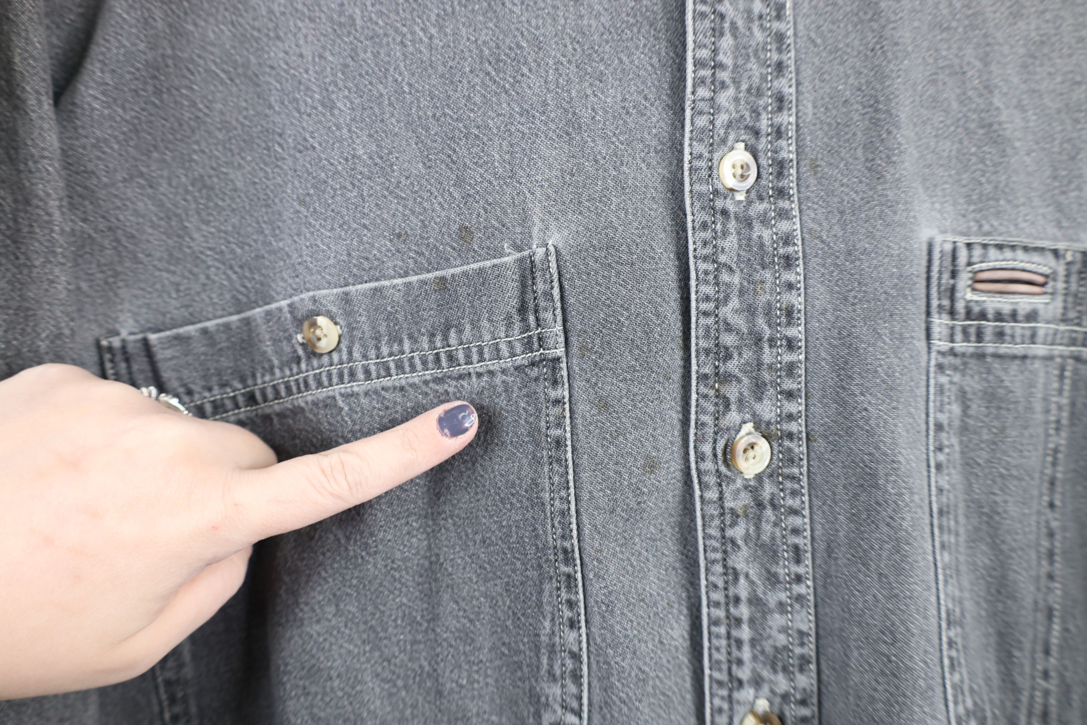 Timberland × Vintage Vintage 90s Timberland Baggy Fit Denim Button Shirt Black Size US XL / EU 56 / 4 - 6 Thumbnail