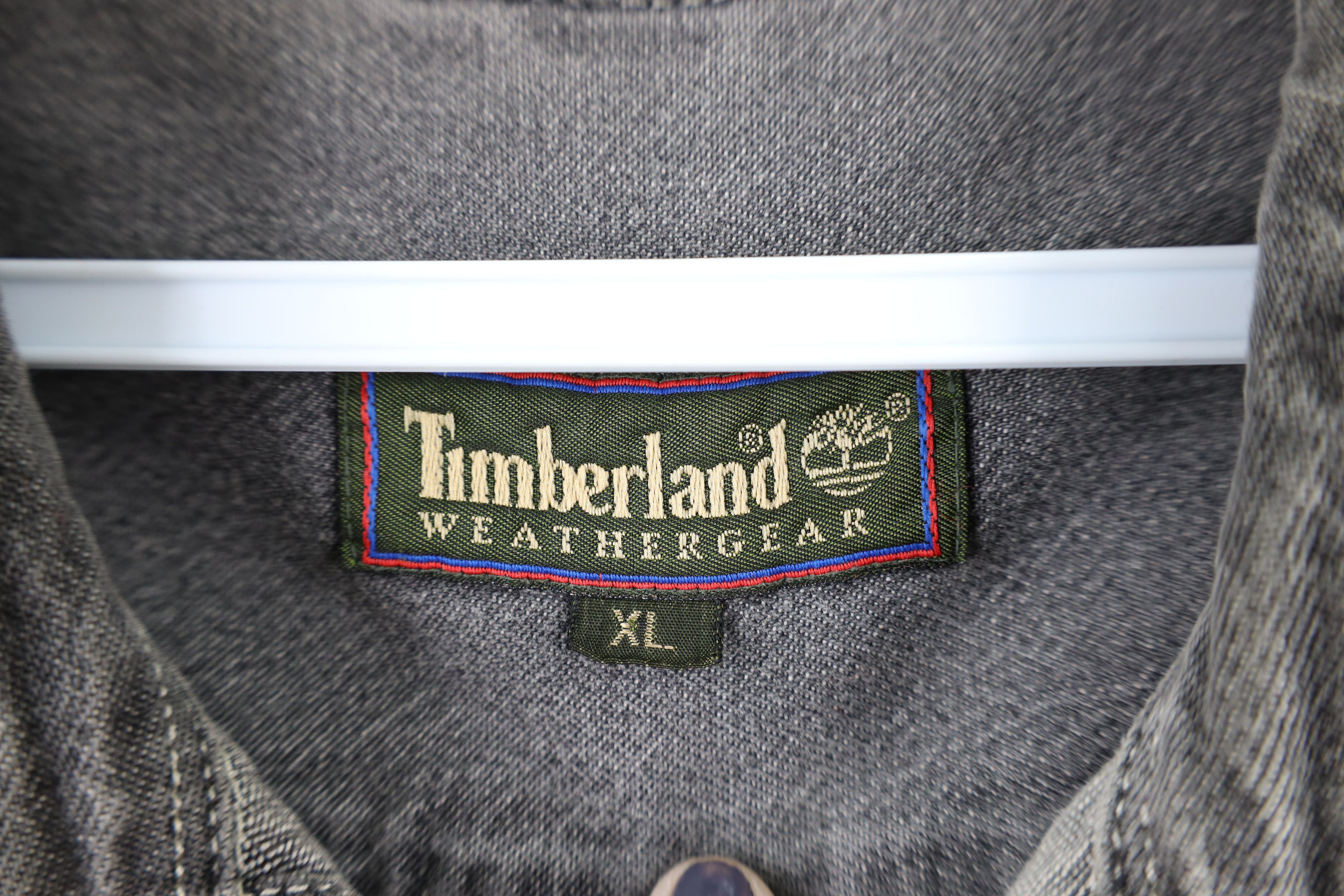 Timberland × Vintage Vintage 90s Timberland Baggy Fit Denim Button Shirt Black Size US XL / EU 56 / 4 - 4 Thumbnail