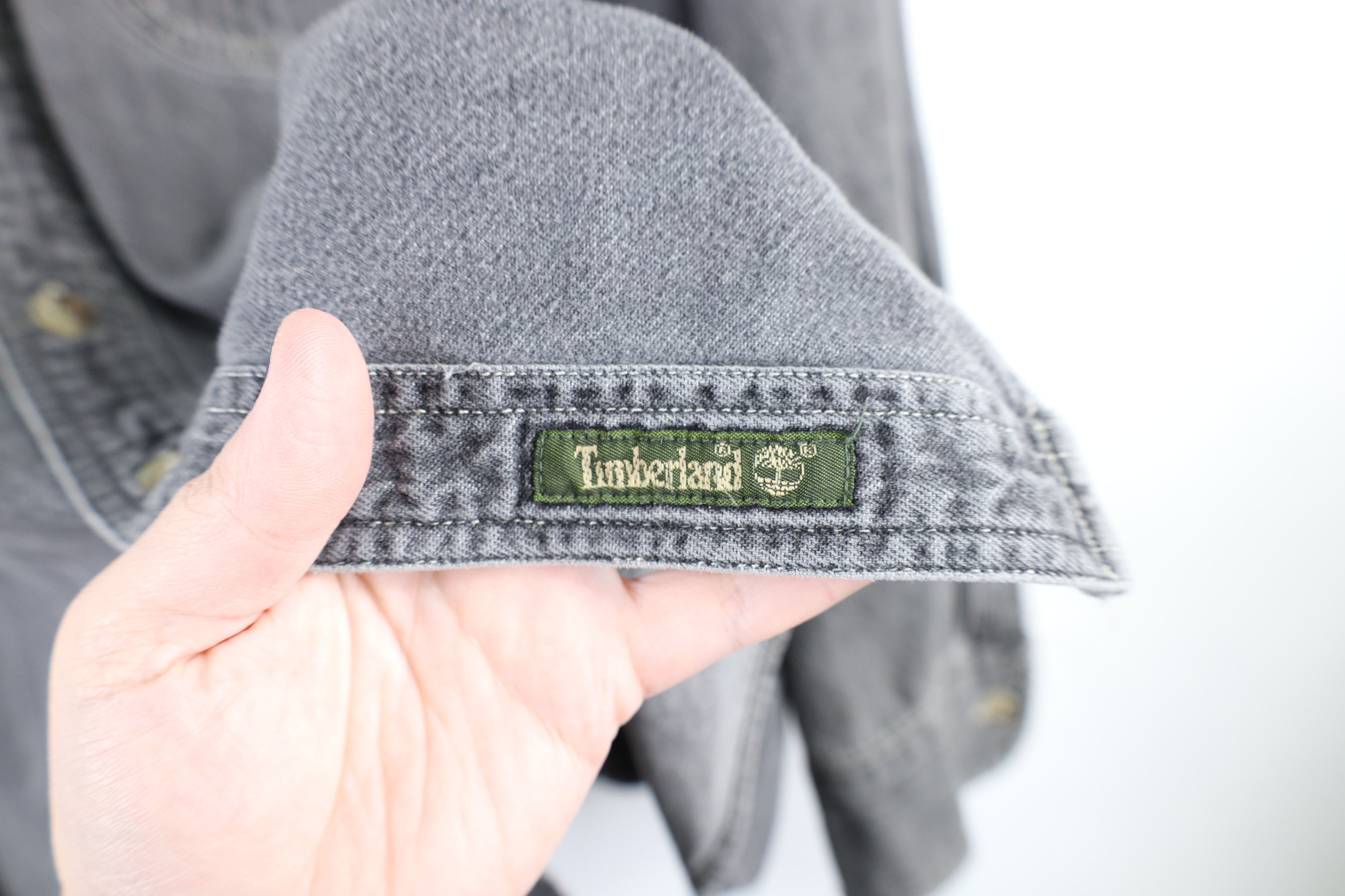 Timberland × Vintage Vintage 90s Timberland Baggy Fit Denim Button Shirt Black Size US XL / EU 56 / 4 - 7 Thumbnail
