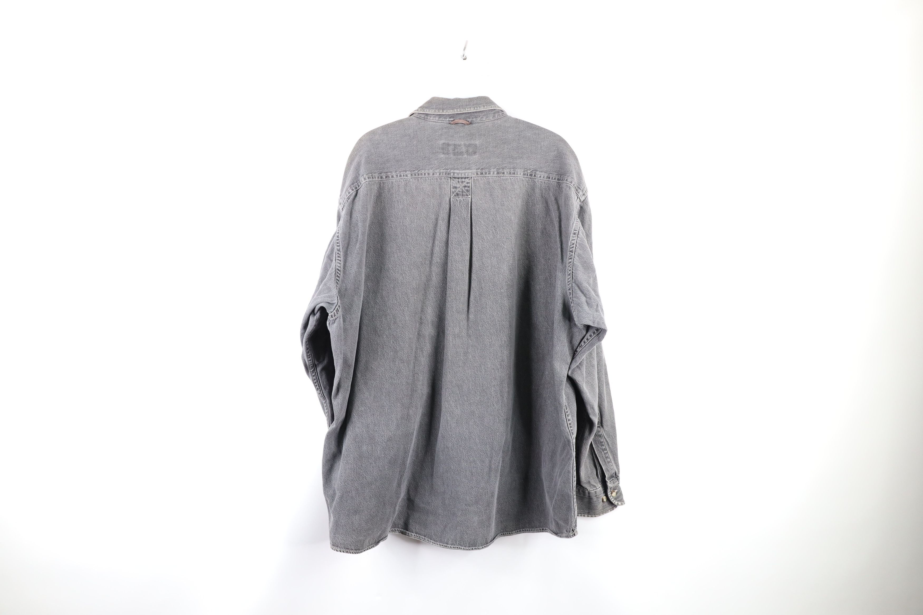 Timberland × Vintage Vintage 90s Timberland Baggy Fit Denim Button Shirt Black Size US XL / EU 56 / 4 - 8 Thumbnail