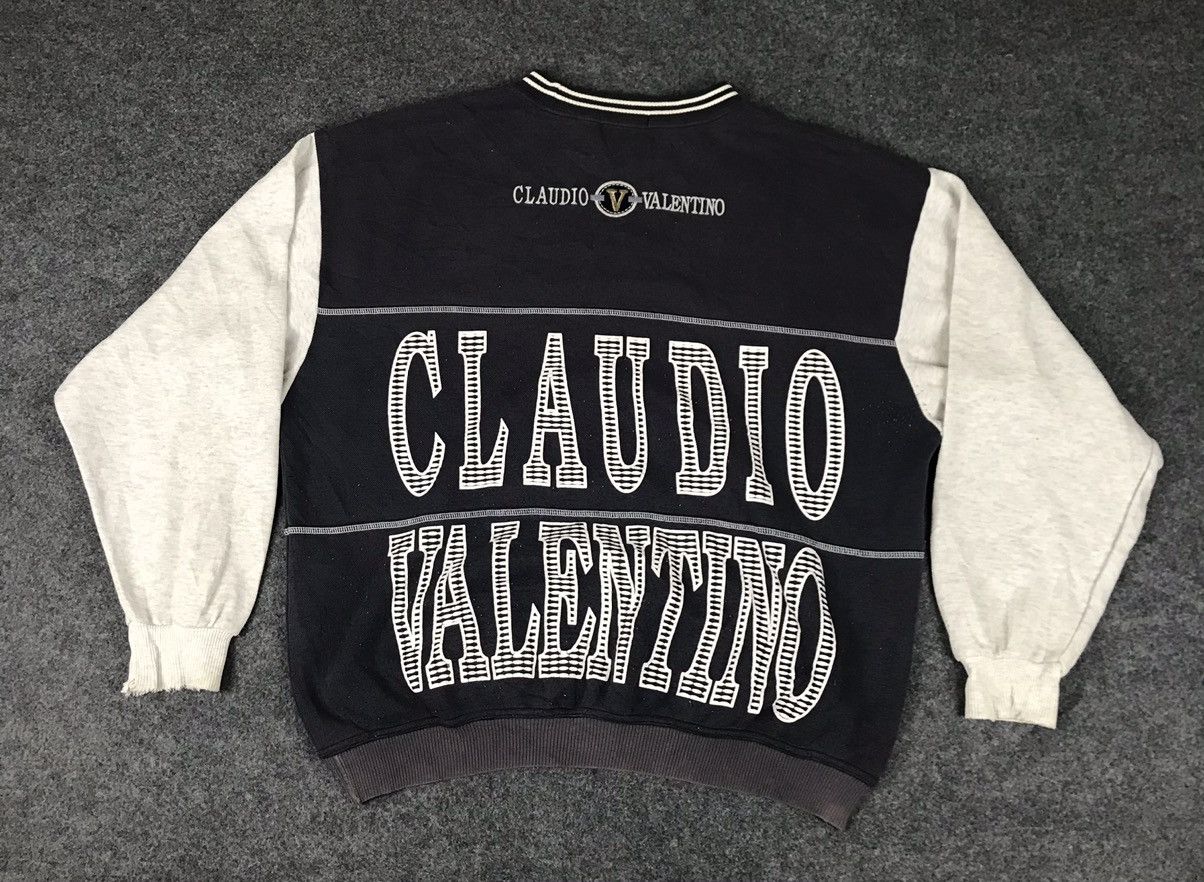 Vintage Sunfaded Claudio Valentino sweatshirt Big Logo Size US XL / EU 56 / 4 - 1 Thumbnail