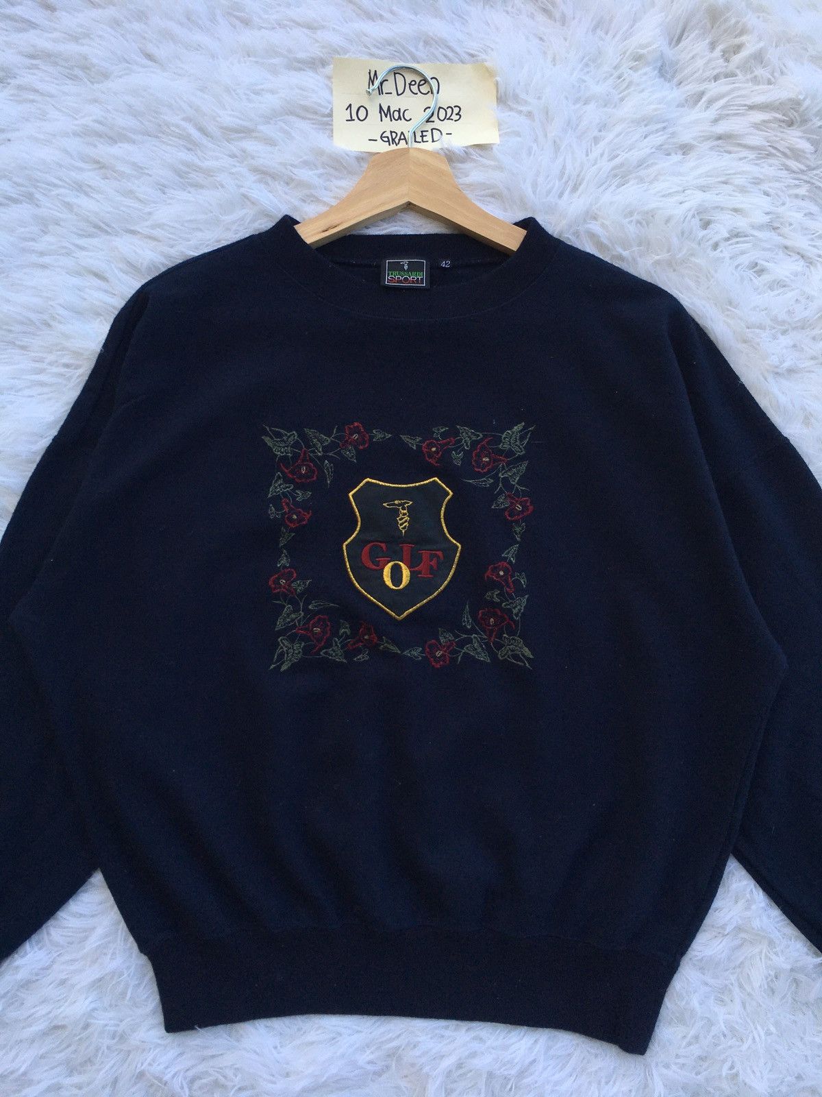 Trussardi Rare Vintage Trussardi Big Logo Sweatshirt Size US L / EU 52-54 / 3 - 2 Thumbnail
