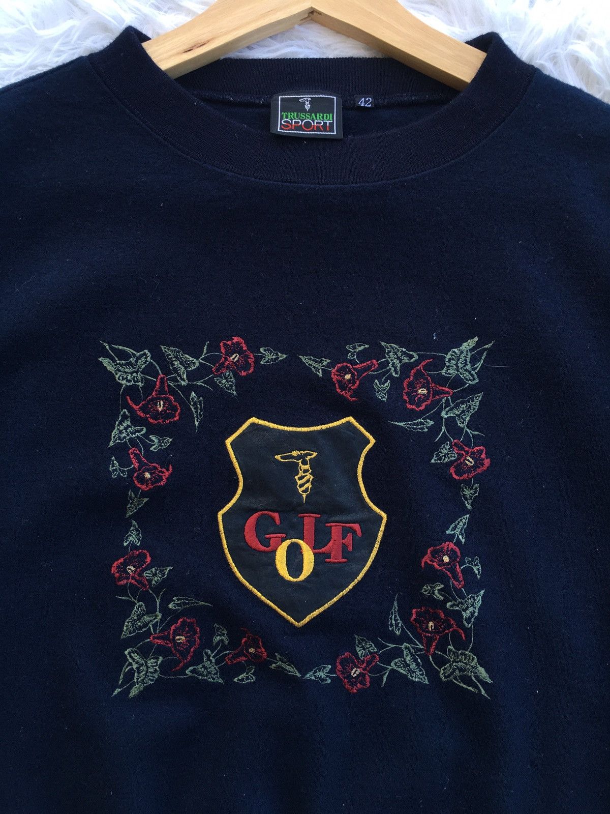 Trussardi Rare Vintage Trussardi Big Logo Sweatshirt Size US L / EU 52-54 / 3 - 6 Thumbnail