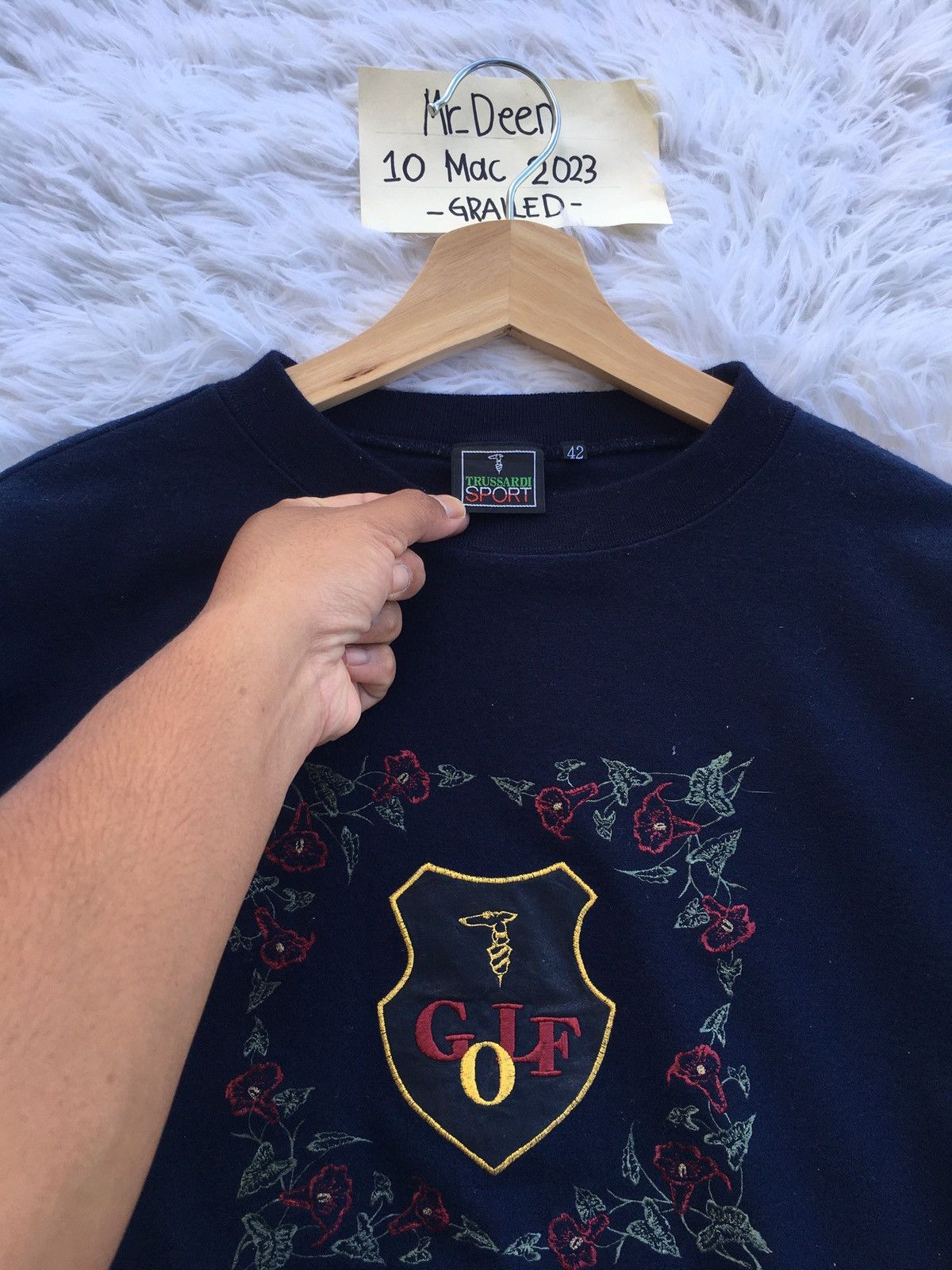 Trussardi Rare Vintage Trussardi Big Logo Sweatshirt Size US L / EU 52-54 / 3 - 7 Thumbnail