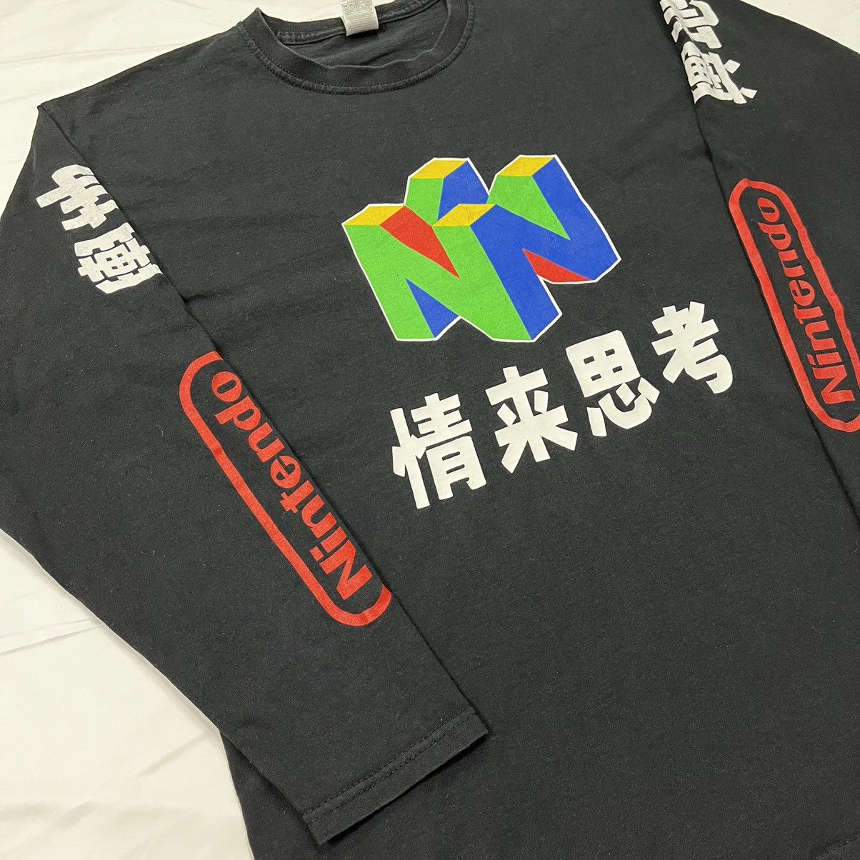 Japanese Brand Vintage NINTENDO 64 Japanese Print Long Sleeve 2000s y2k Size US L / EU 52-54 / 3 - 4 Thumbnail