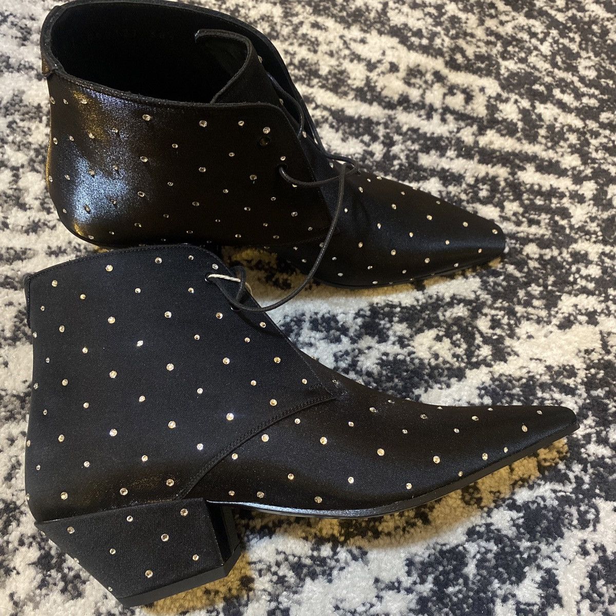 Saint Laurent Belle 45 Raso Iridiscent Boots size 38.5