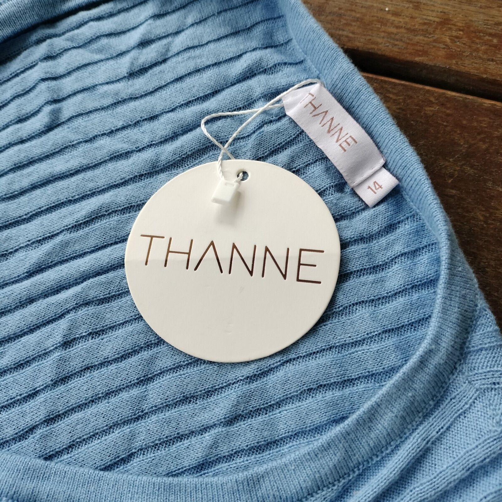 Designer Thanne Top Vest Knit Gilet Acrylic Cotton Ribbed Schoolgirl Size L / US 10 / IT 46 - 6 Thumbnail