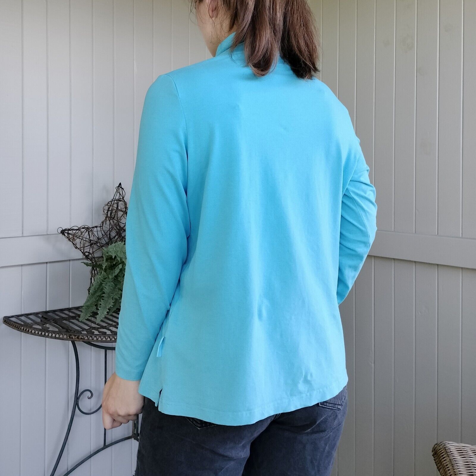 Vintage Vintage Y2K 2000s Top Turtleneck Blue Size XL / US 12-14 / IT 48-50 - 4 Thumbnail