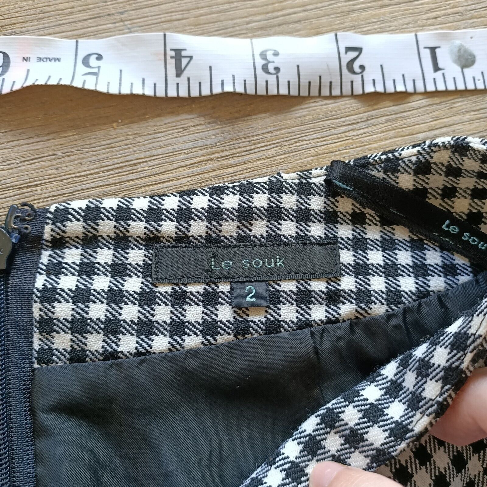 Designer × Japanese Brand Le Souk Japan Size 2 W24 Gingham Skirt Size 24" / US 00 / IT 34 - 8 Thumbnail