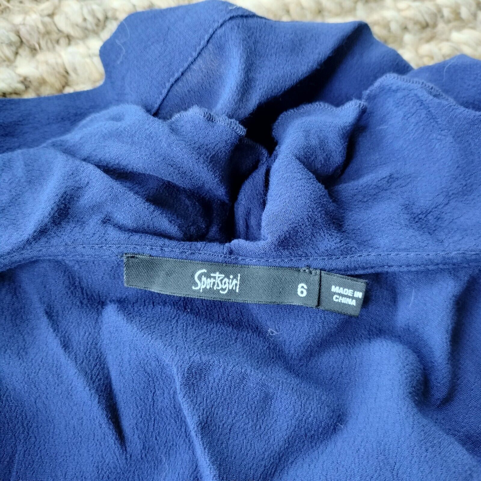 Designer Sportsgirl Top Blouse Blue Wrap Long Sleeve Ruffle Cocktail Size XS / US 0-2 / IT 36-38 - 8 Thumbnail
