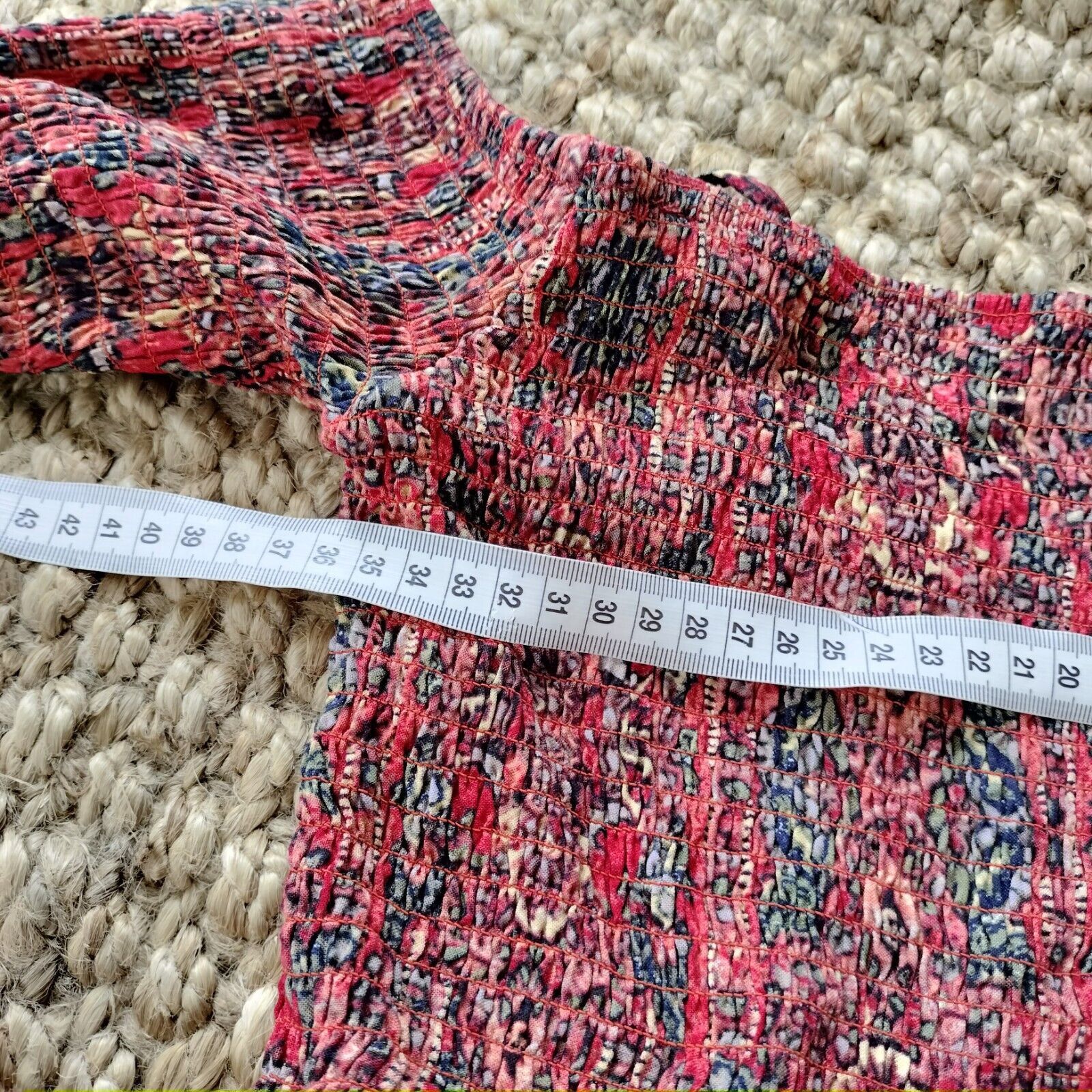 Designer Size 14 Blouse Top Orange Paisley Batik Bell Sleeve Size L / US 10 / IT 46 - 7 Thumbnail