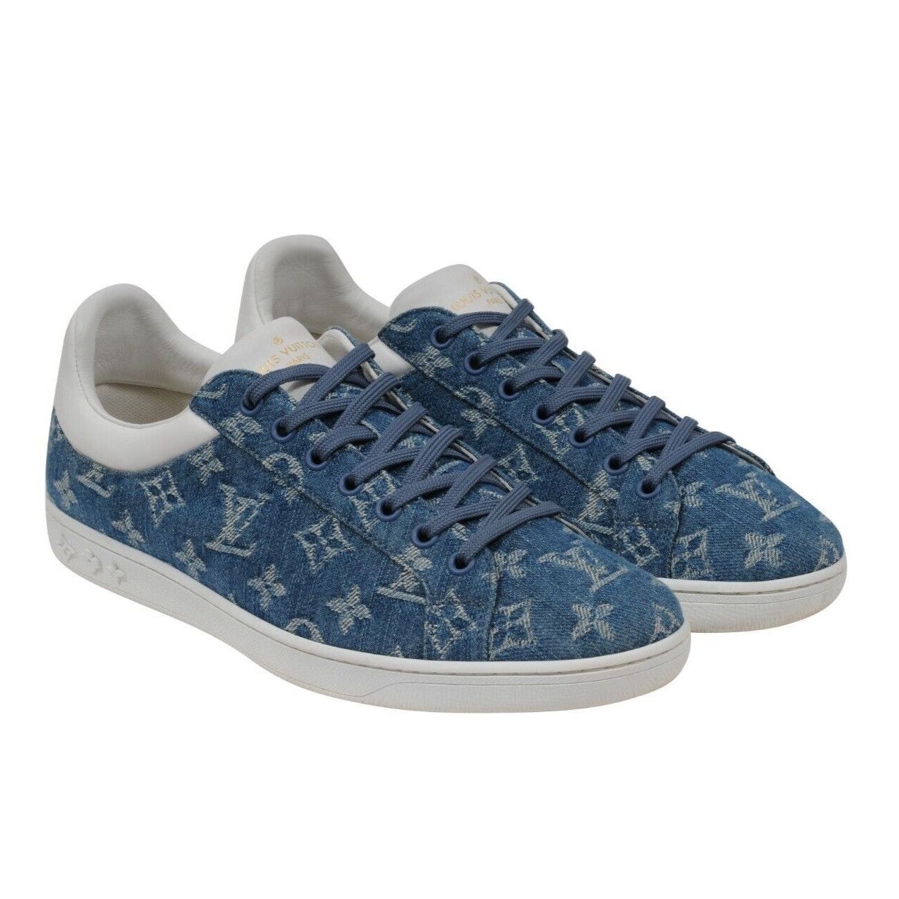 Louis Vuitton Blue Monogram Luxembourg Sneakers - 01626 Size US 7.5 / EU 40-41 - 11 Thumbnail