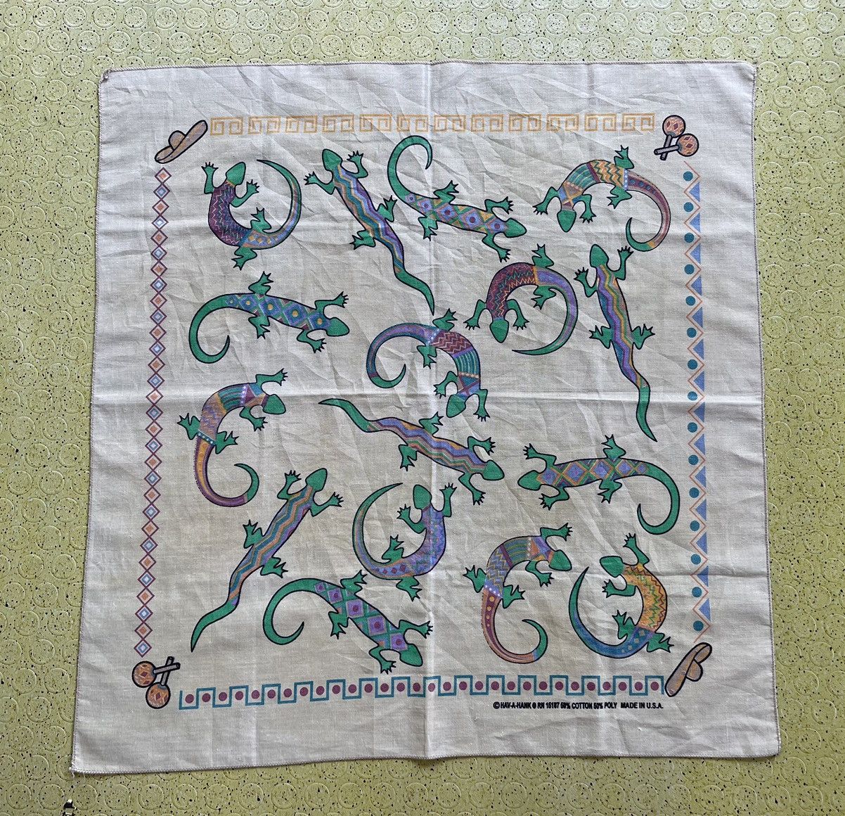 vintage made in usa bandana handkerchief neckerchief scarf